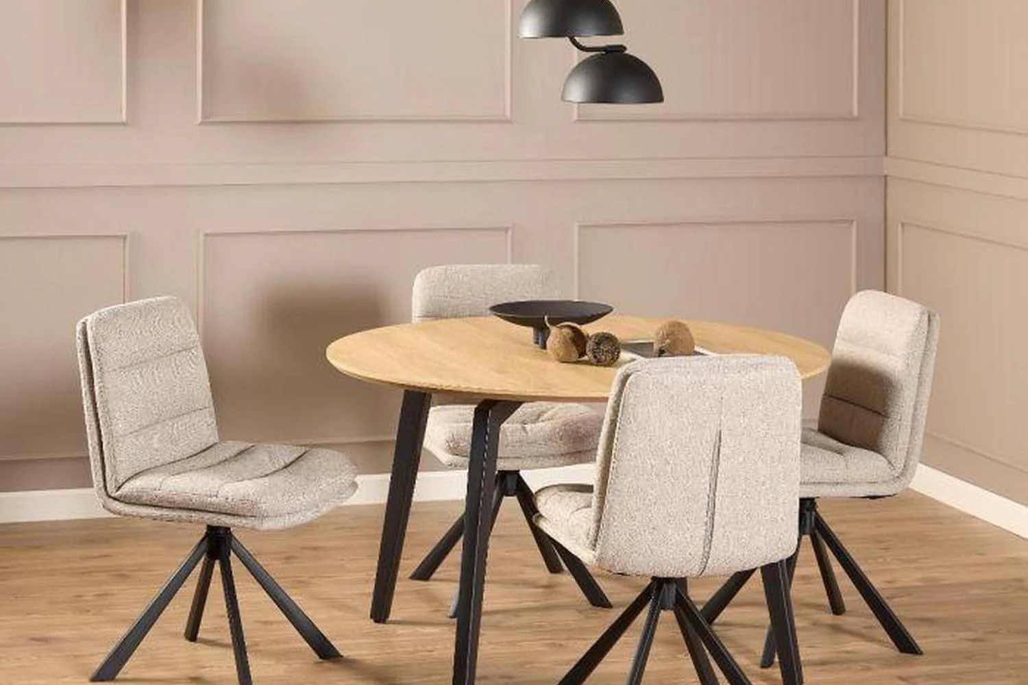 Dean Beige Swivel Dining Chair Set of 2 - Image 6