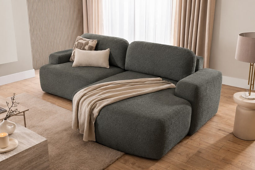 Dover Express Delivery Corner Sofa Bed With Storage Zoya 05 Mouse GREY - Image 2