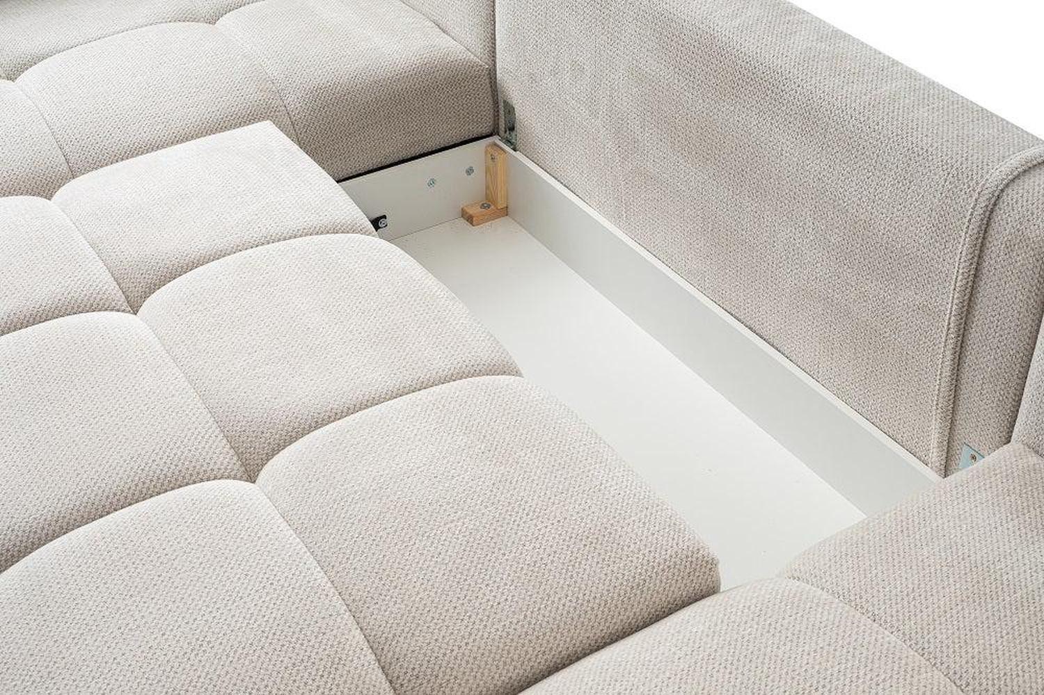 Felipe U Shape Corner Sofa Bed With Storage - Image 3