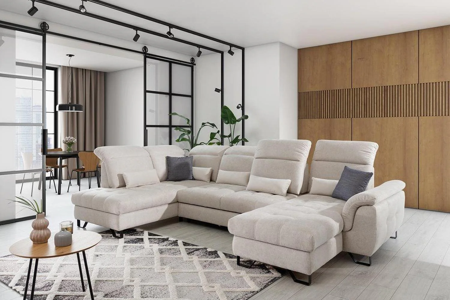 Giova U Shape Corner Sofa Bed With Storage