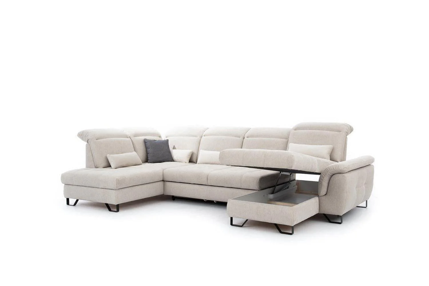 Giova U Shape Corner Sofa Bed With Storage - Image 3