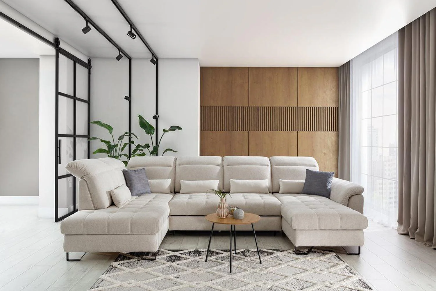 Giova U Shape Corner Sofa Bed With Storage - Image 6