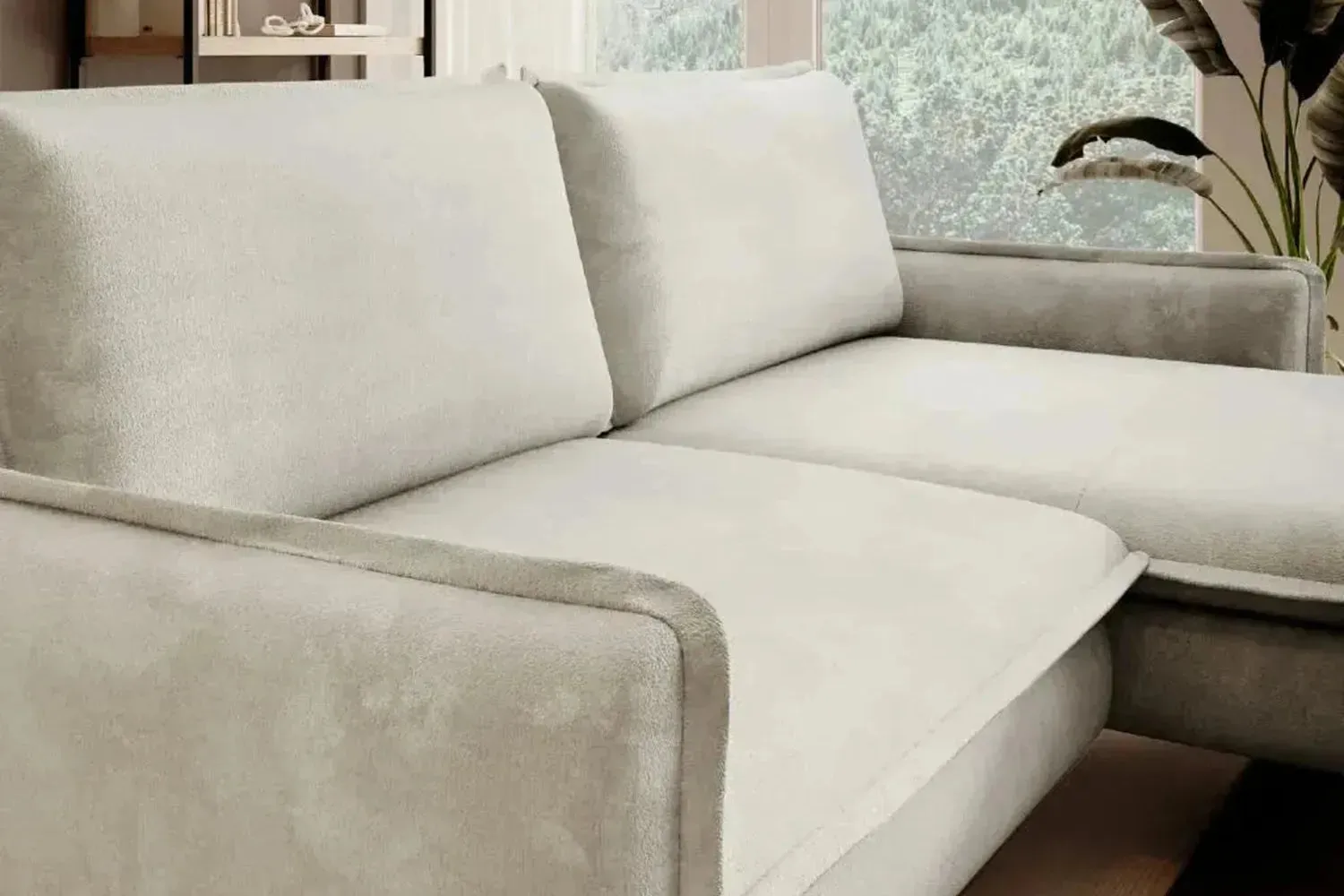 Glossy Corner Sofa Bed With Storage - Image 5