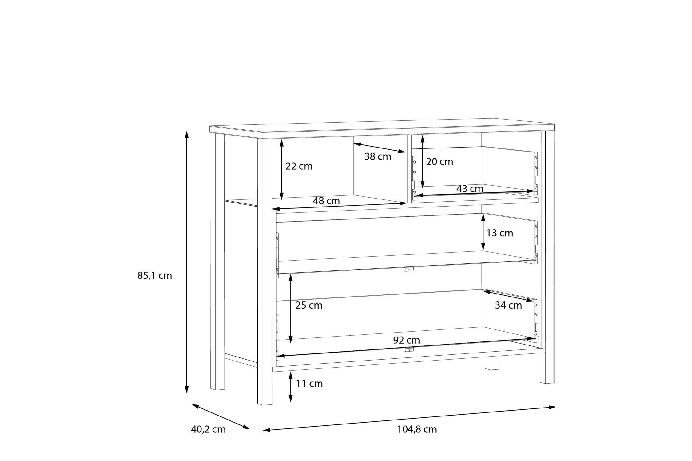 High Rock Chest Of 3 Drawers In Matt Black/Riviera Oak - Image 8
