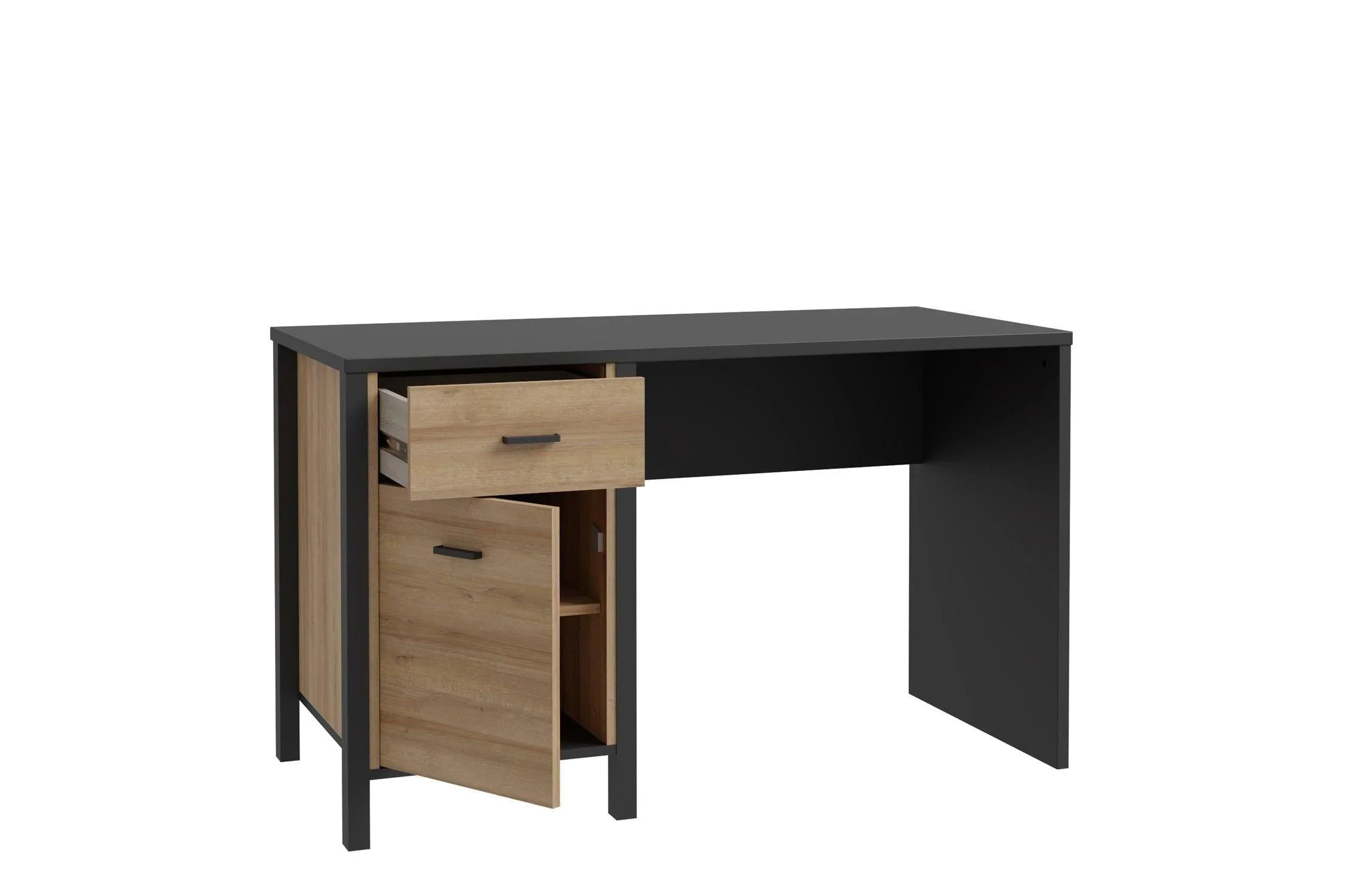 High Rock Desk In Matt Black/Riviera Oak - Image 4