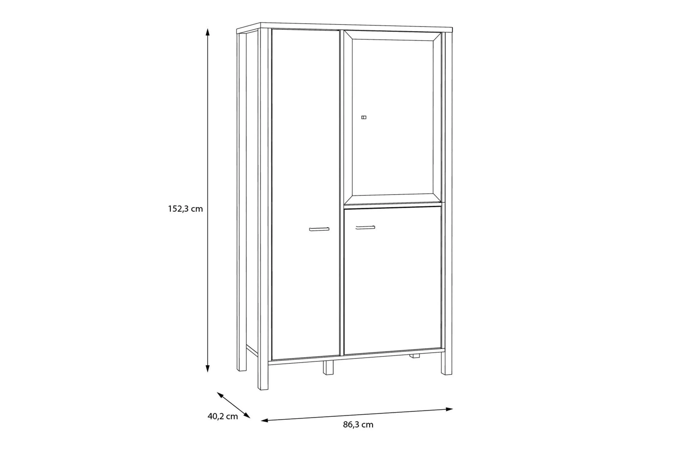 High Rock Small Display Cabinet in Matt Black/Riviera Oak - Image 10