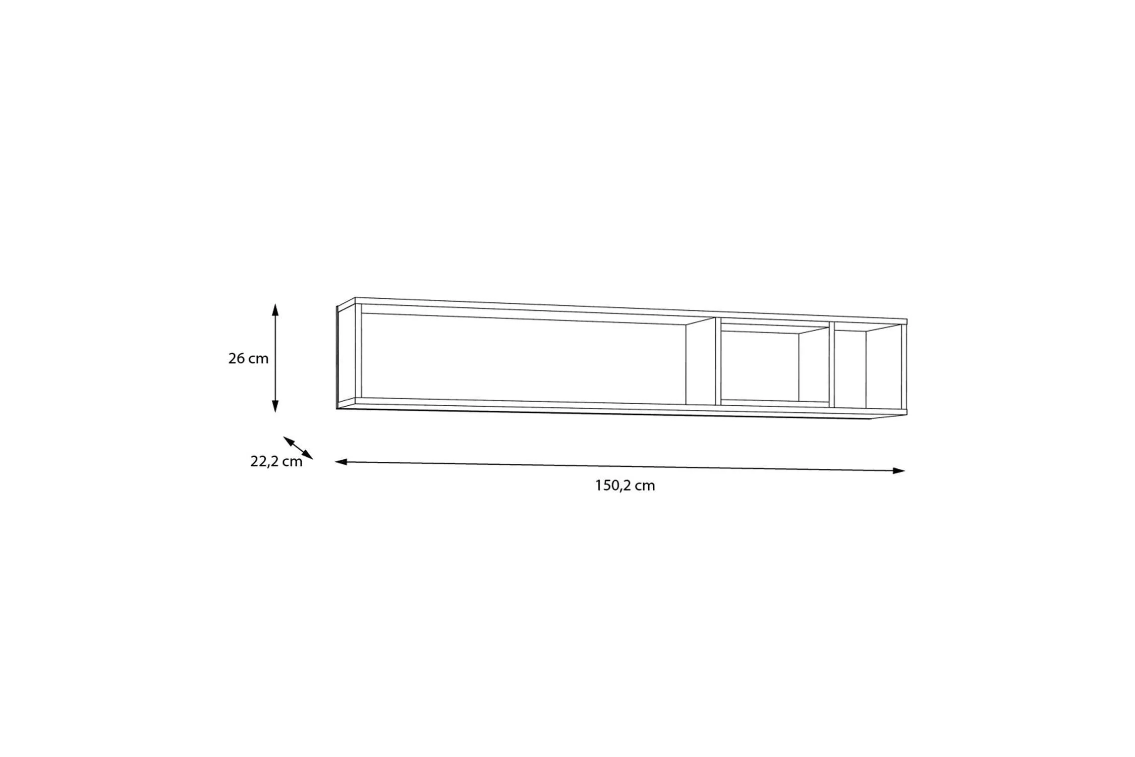 High Rock Wall Shelf In Matt Black/Riviera Oak - Image 7