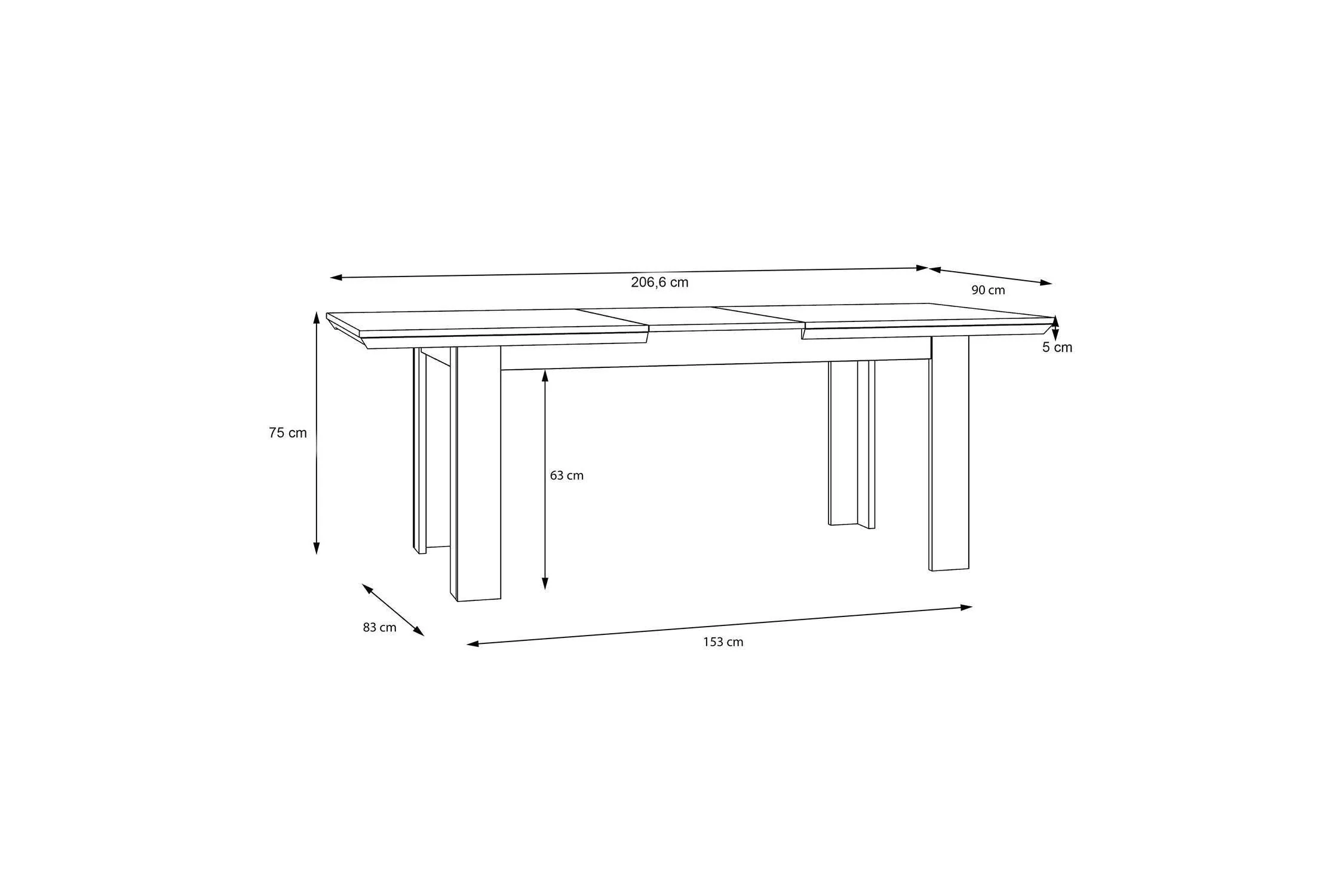 Lopa Extending Dining Table 160-207cm In Oak Nelson/Snowy Oak - Image 7