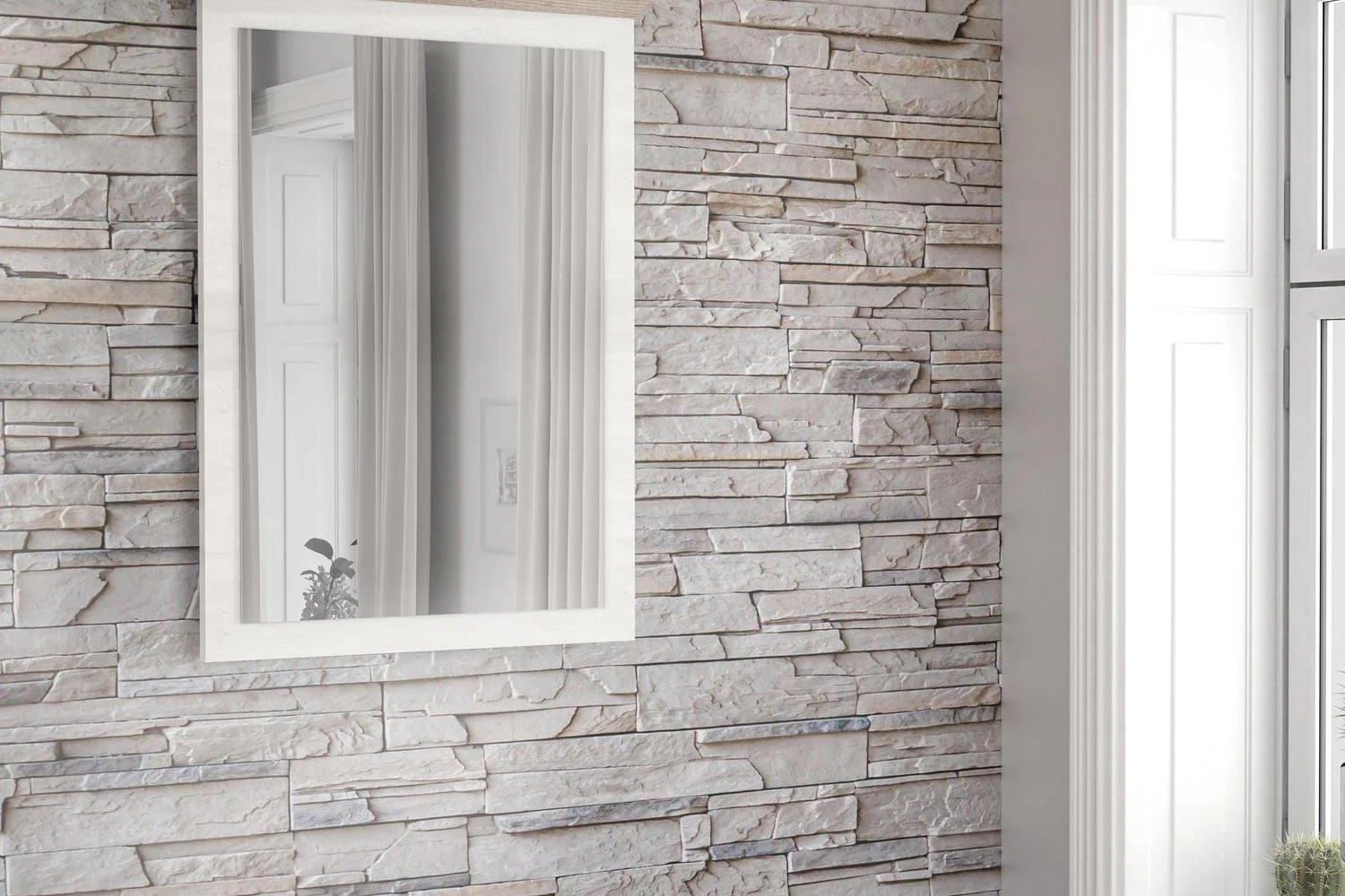 Lopa Mirror In Oak Nelson/Snowy Oak - Image 4