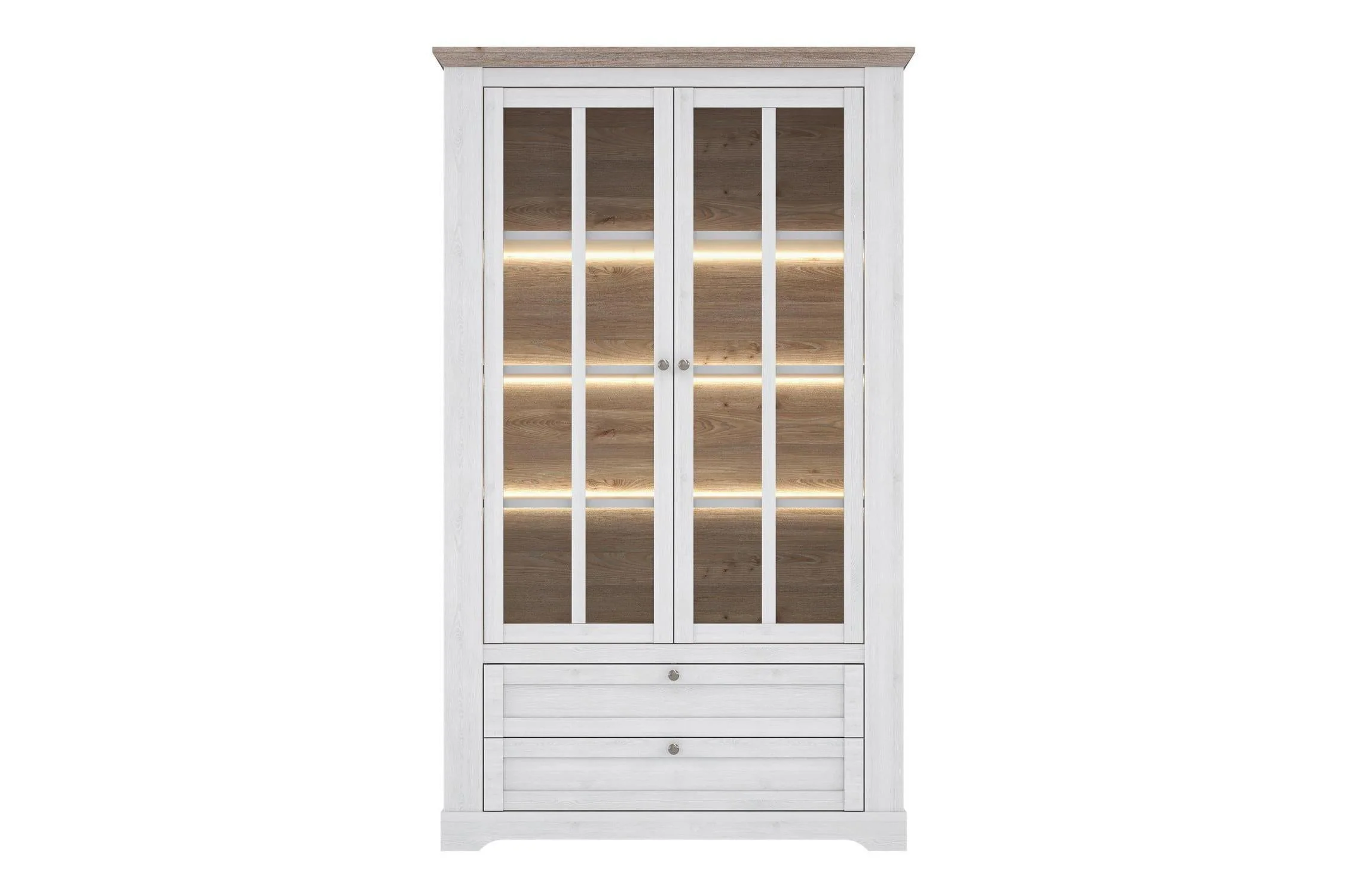 Lopa Display Cabinet In Snowy Oak/Oak Nelson - Image 2