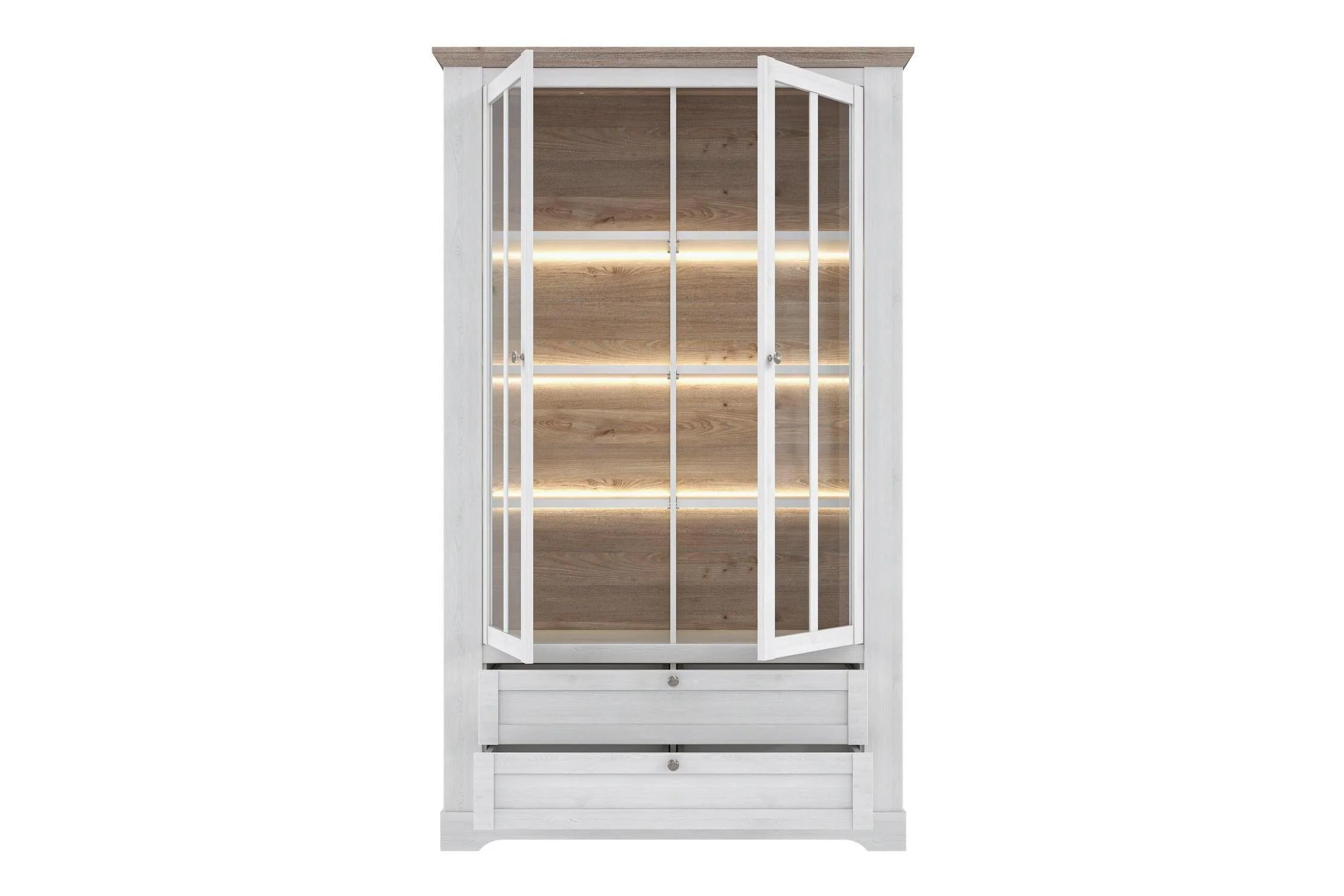 Lopa Display Cabinet In Snowy Oak/Oak Nelson - Image 4