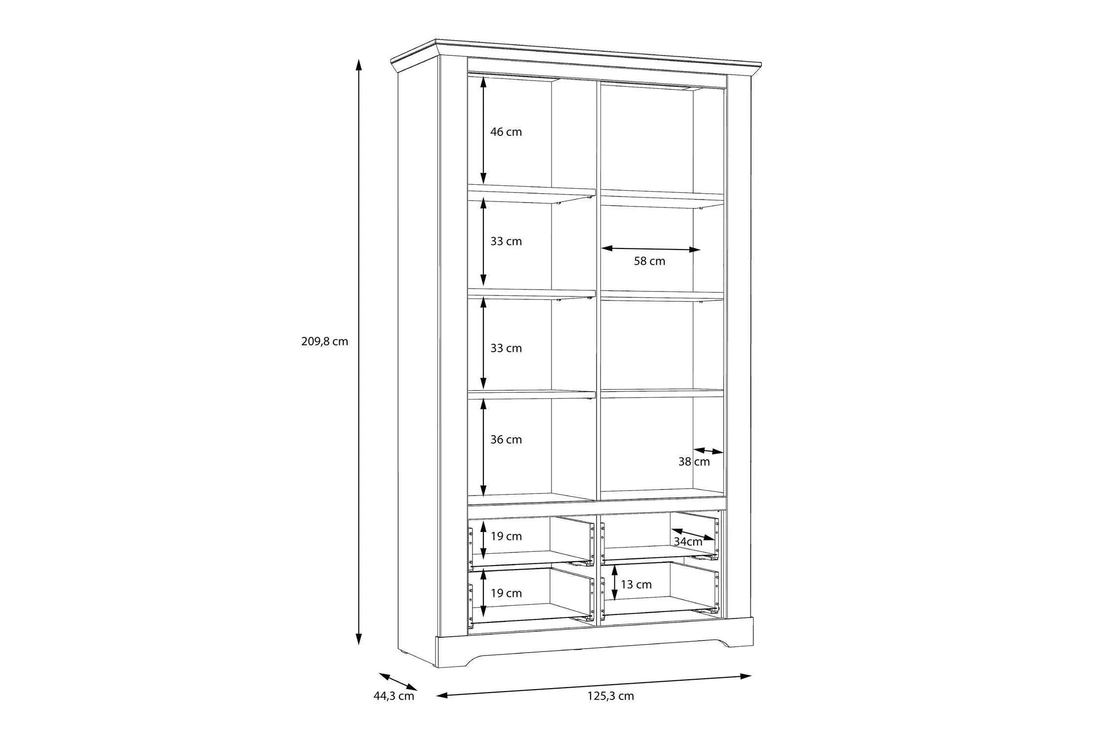 Lopa Display Cabinet In Snowy Oak/Oak Nelson - Image 8
