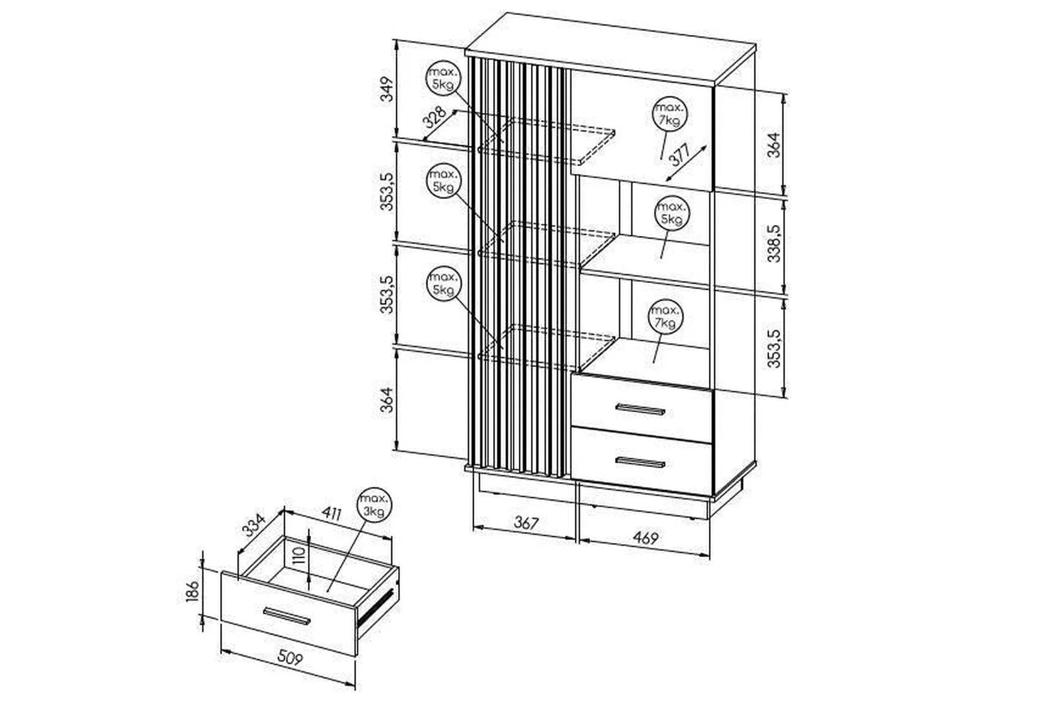 Lamelo Display Cabinet 90 - Image 2