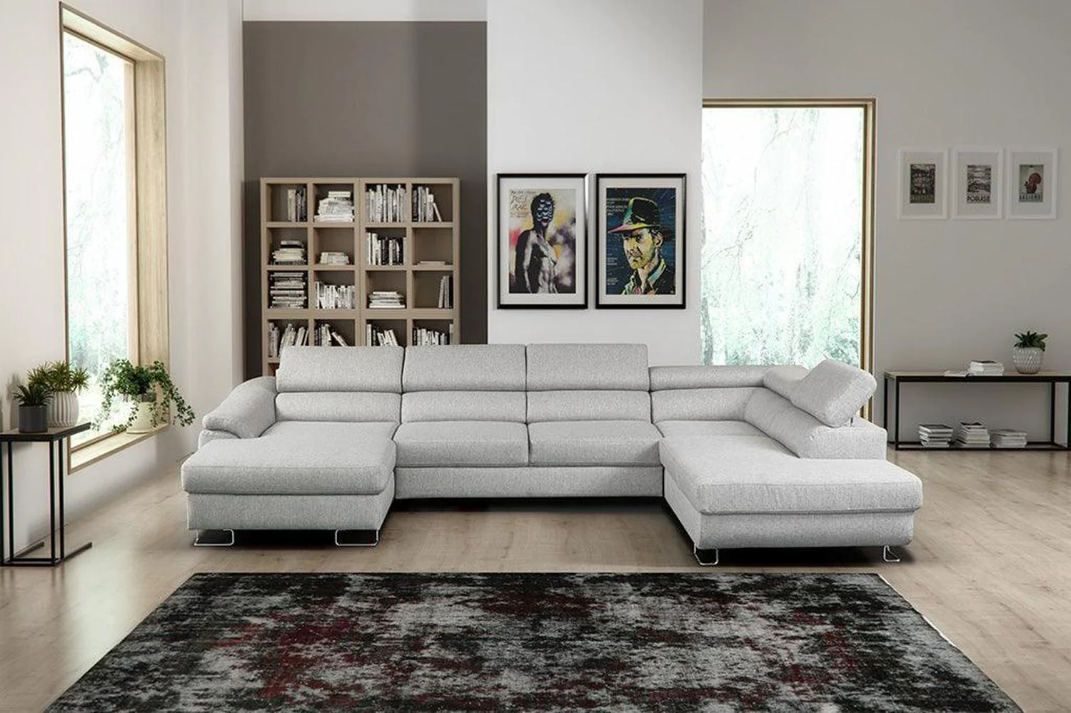 Lavos U Shape Corner Sofa Bed With Storage