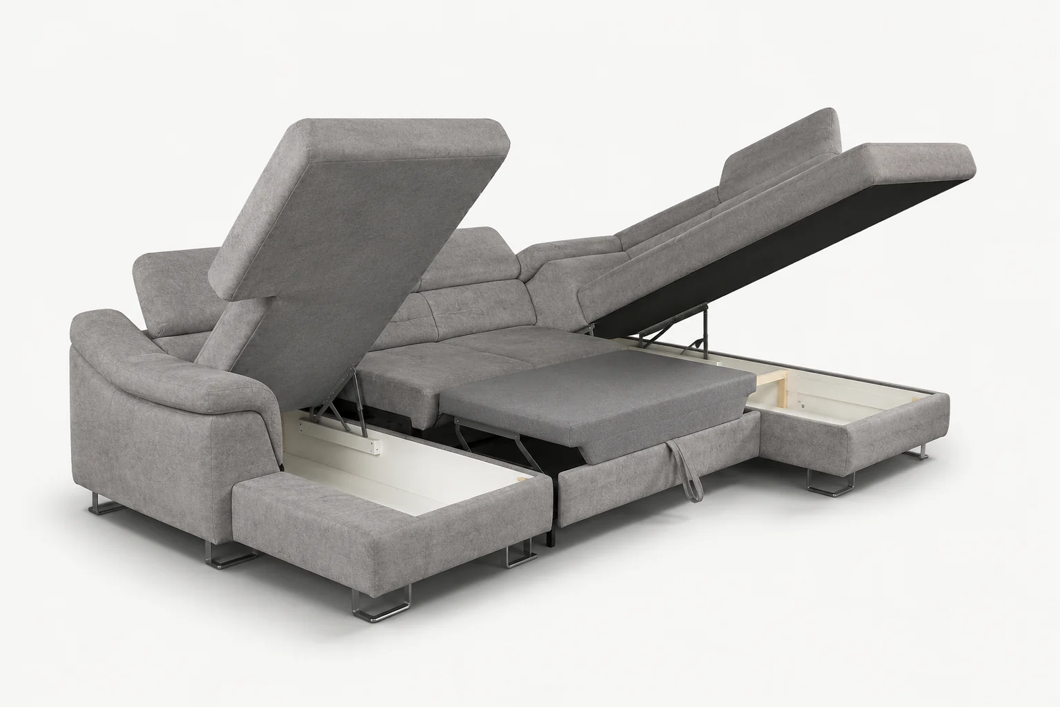 Lavos U Shape Express Delivery Corner Sofa Bed With Storage Zetta 302 - Image 3