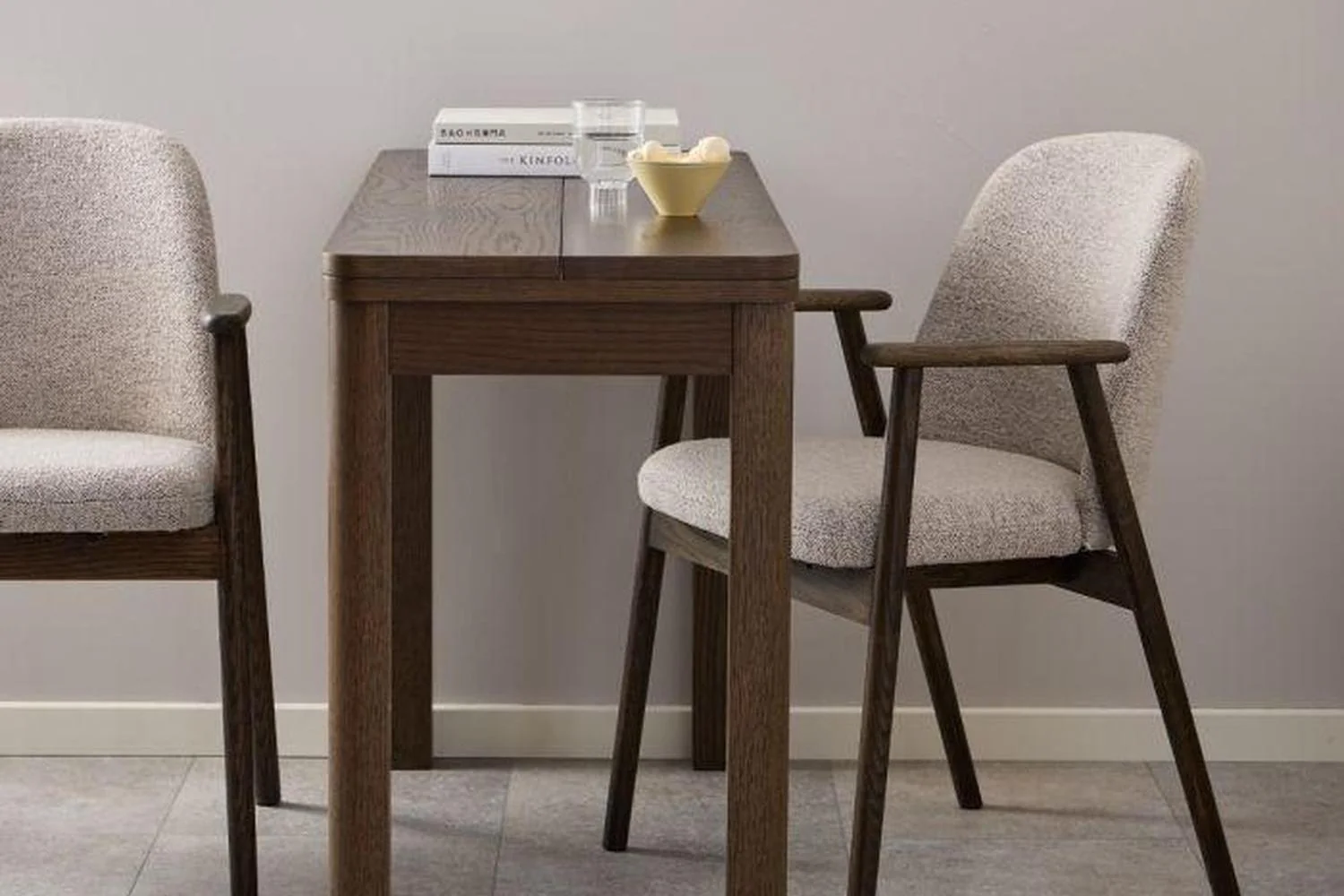 Leo Dining Chairs With Armrest in Monza Fabric Beige Set of 2 - Image 3