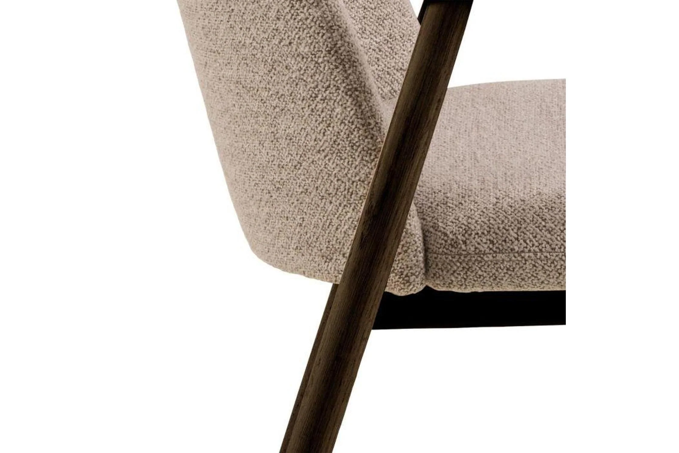 Leo Dining Chairs With Armrest in Monza Fabric Beige Set of 2 - Image 5
