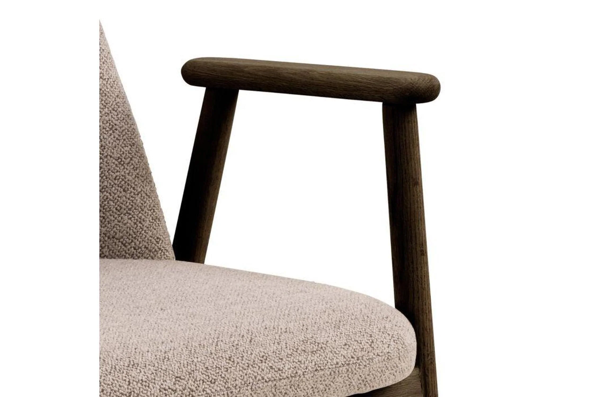 Leo Dining Chairs With Armrest in Monza Fabric Beige Set of 2 - Image 6