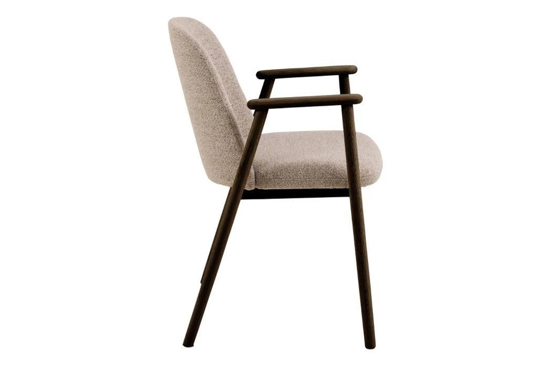 Leo Dining Chairs With Armrest in Monza Fabric Beige Set of 2 - Image 7