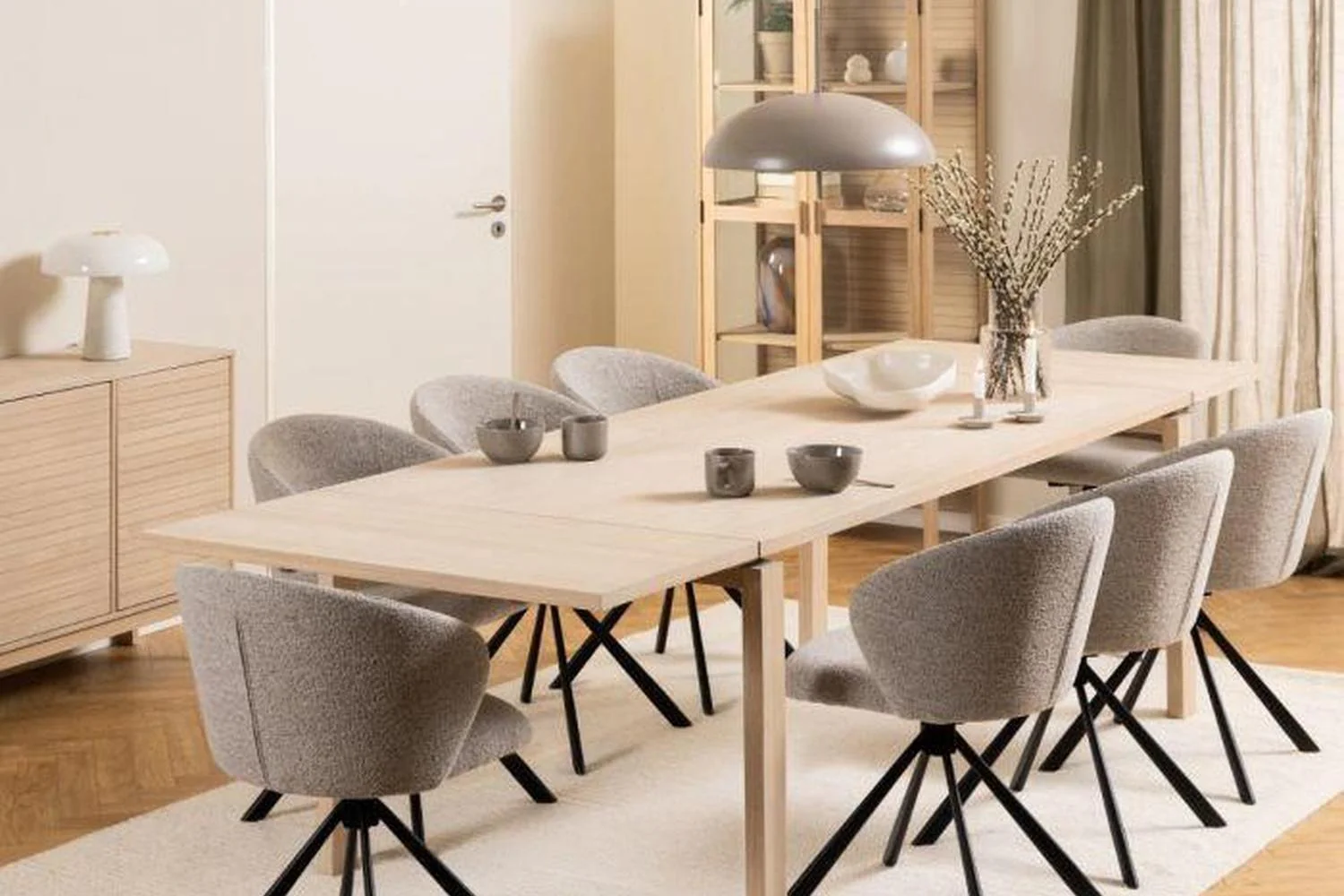 Linley Extending Dining Table in White Oak 200-300cm - Image 7