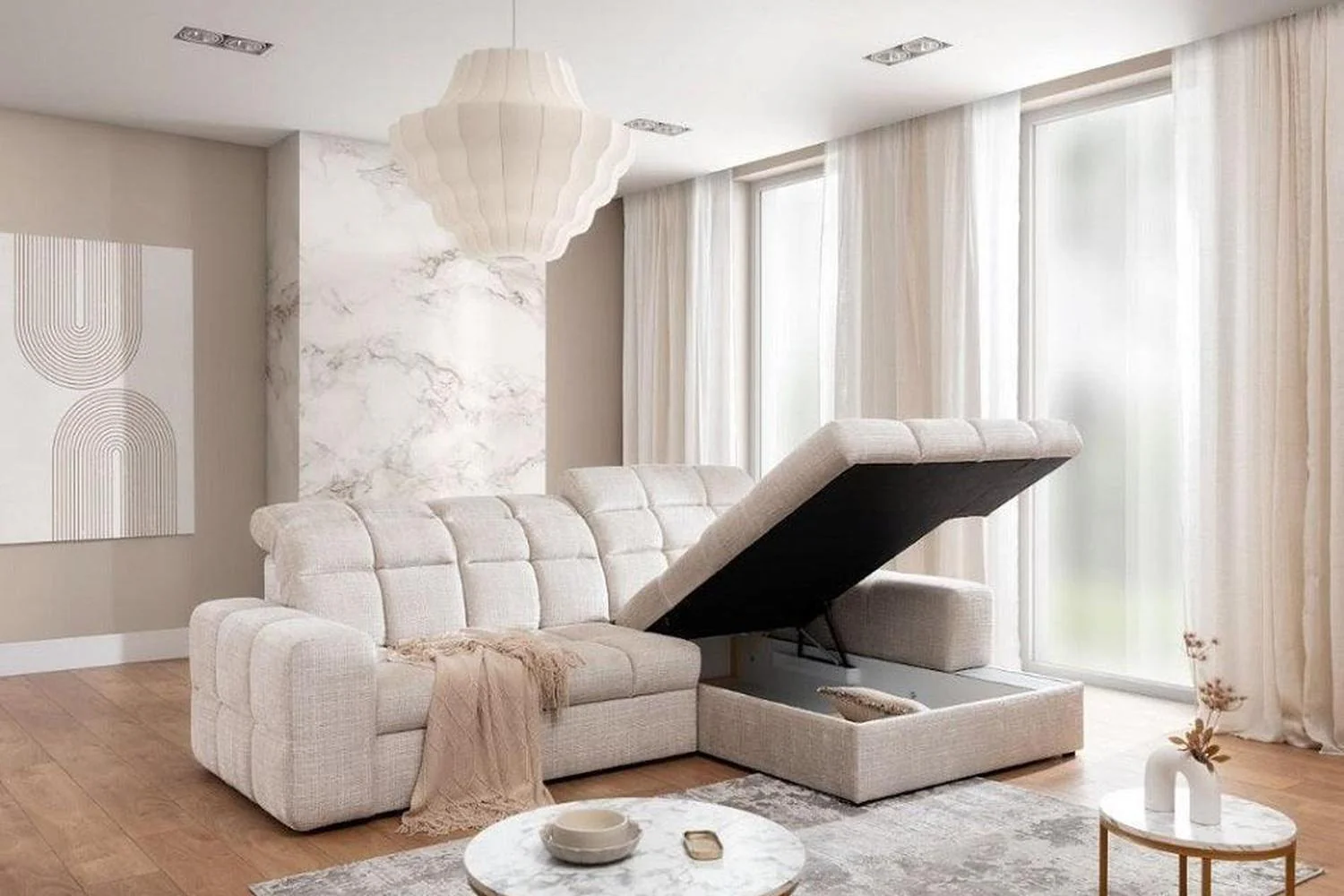 Lugo Corner Sofa Bed With Storage - Image 3
