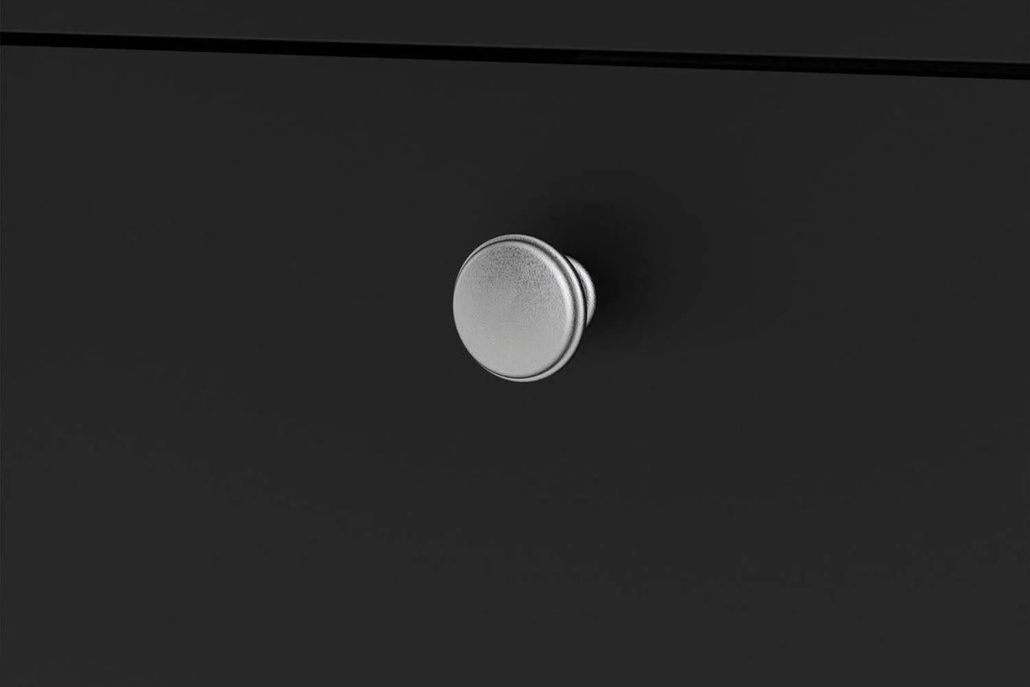 Madrid Bedside Table 2 Drawers In Matt Black - Image 3