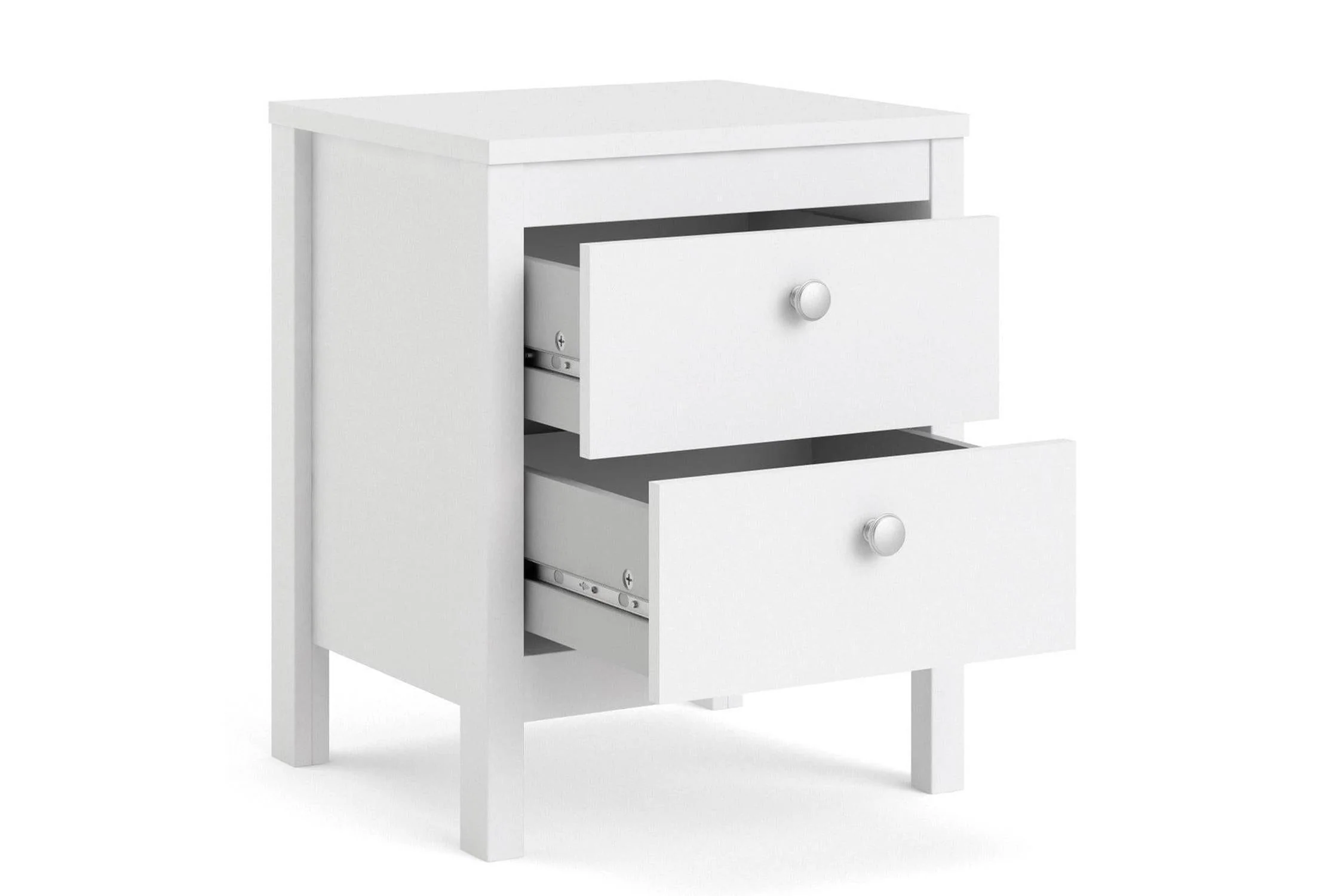 Madrid Bedside Table 2 Drawers In White - Image 4