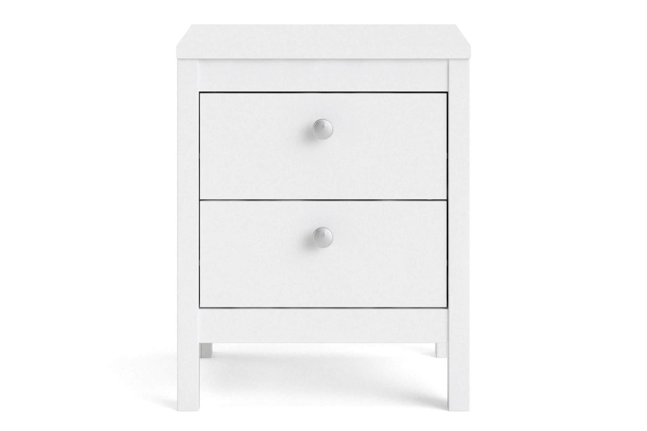 Madrid Bedside Table 2 Drawers In White - Image 7