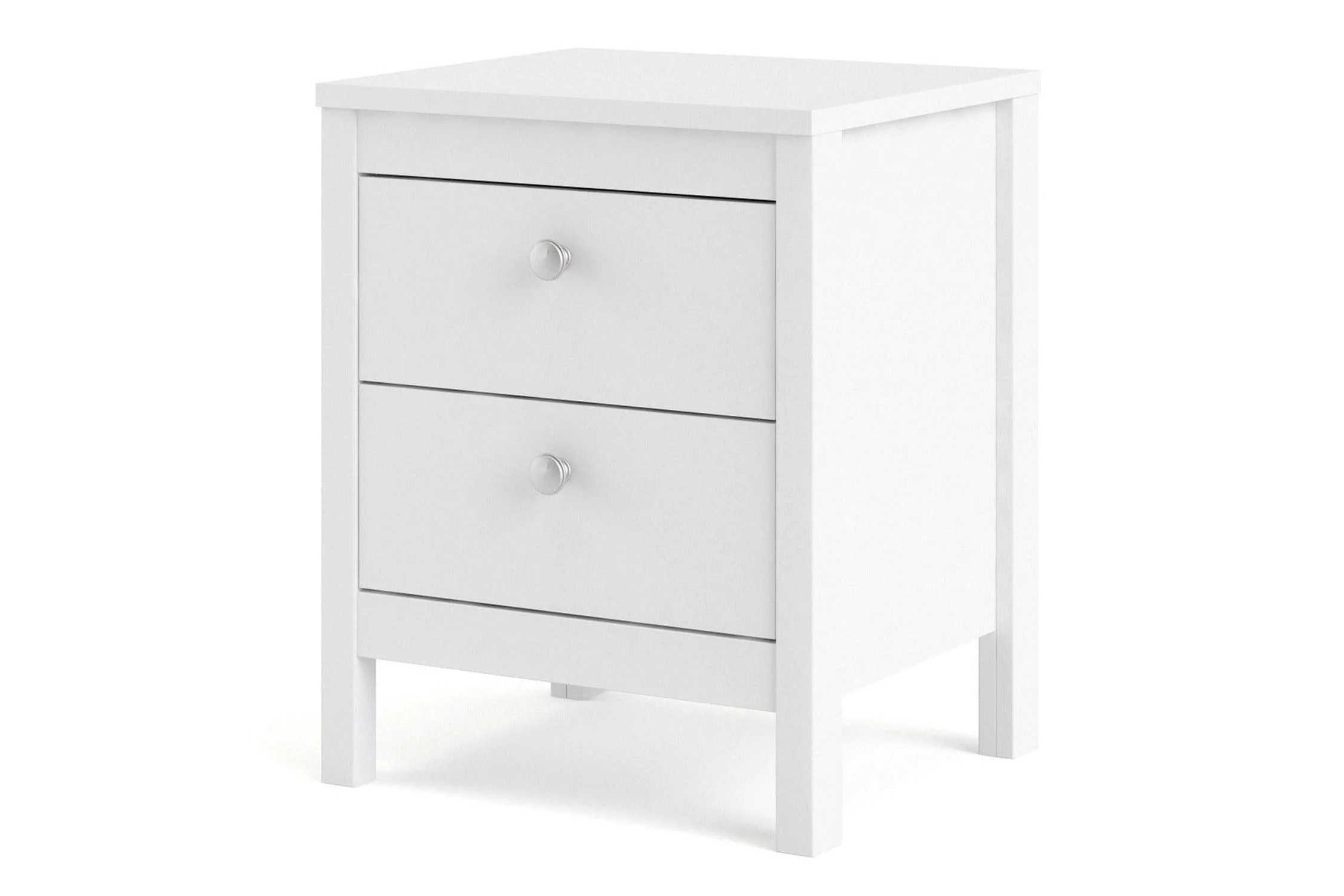 Madrid Bedside Table 2 Drawers In White - Image 8