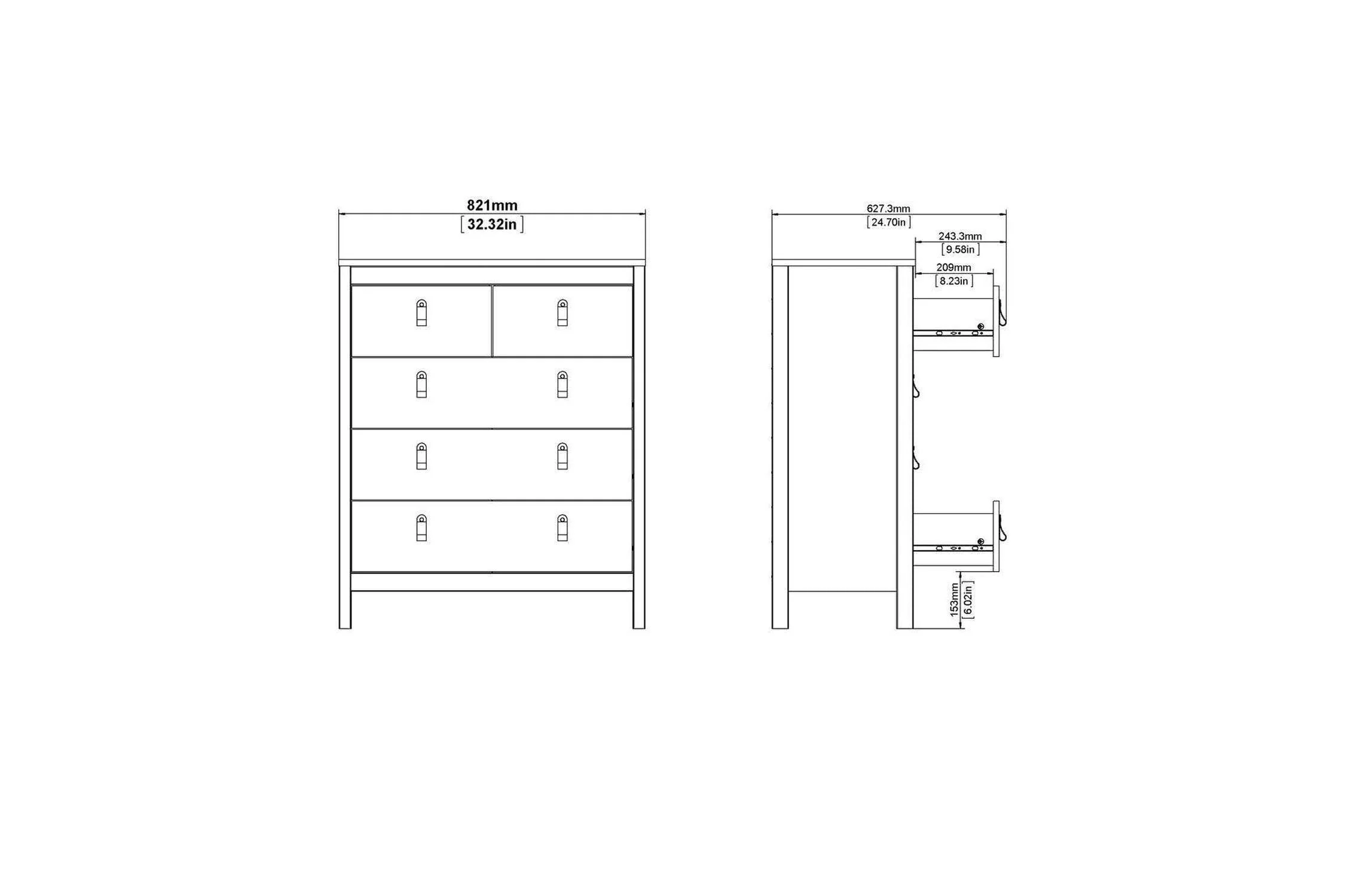 Madrid Chest 3+2 Drawers In White - Image 9