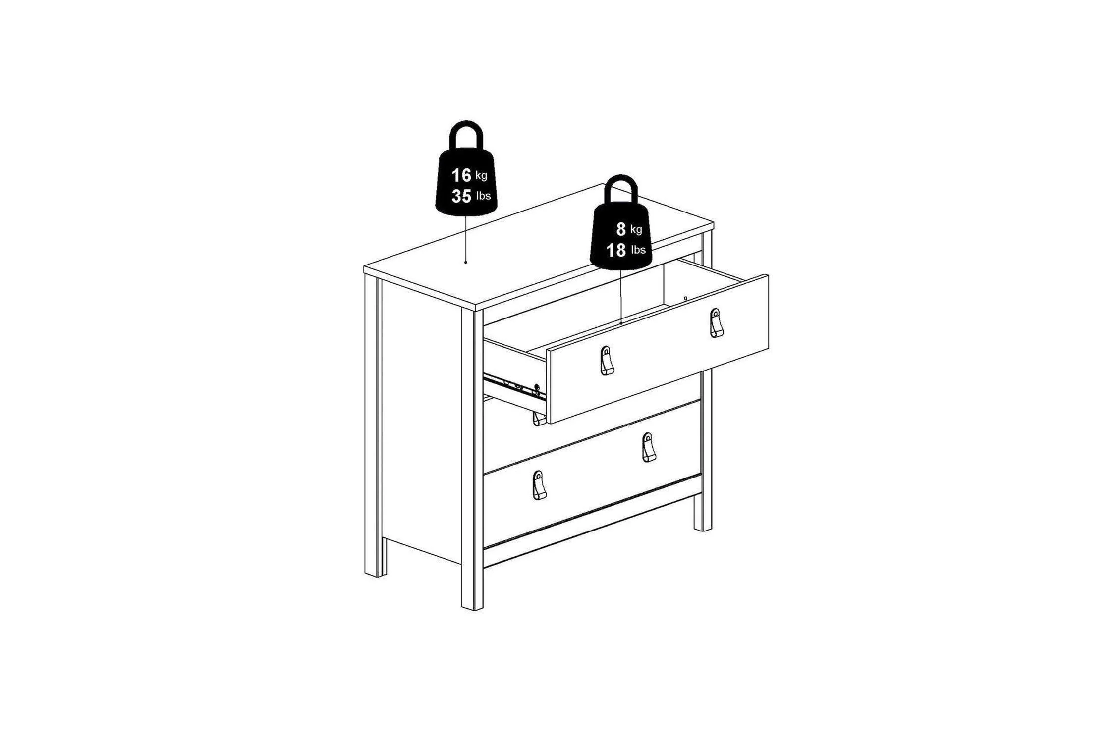 Madrid Chest 3 Drawers In Matt Black - Image 4