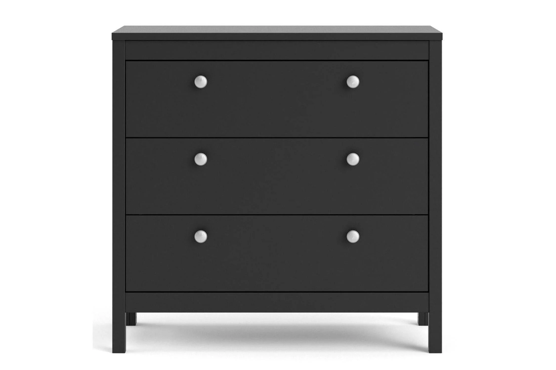Madrid Chest 3 Drawers In Matt Black - Image 8