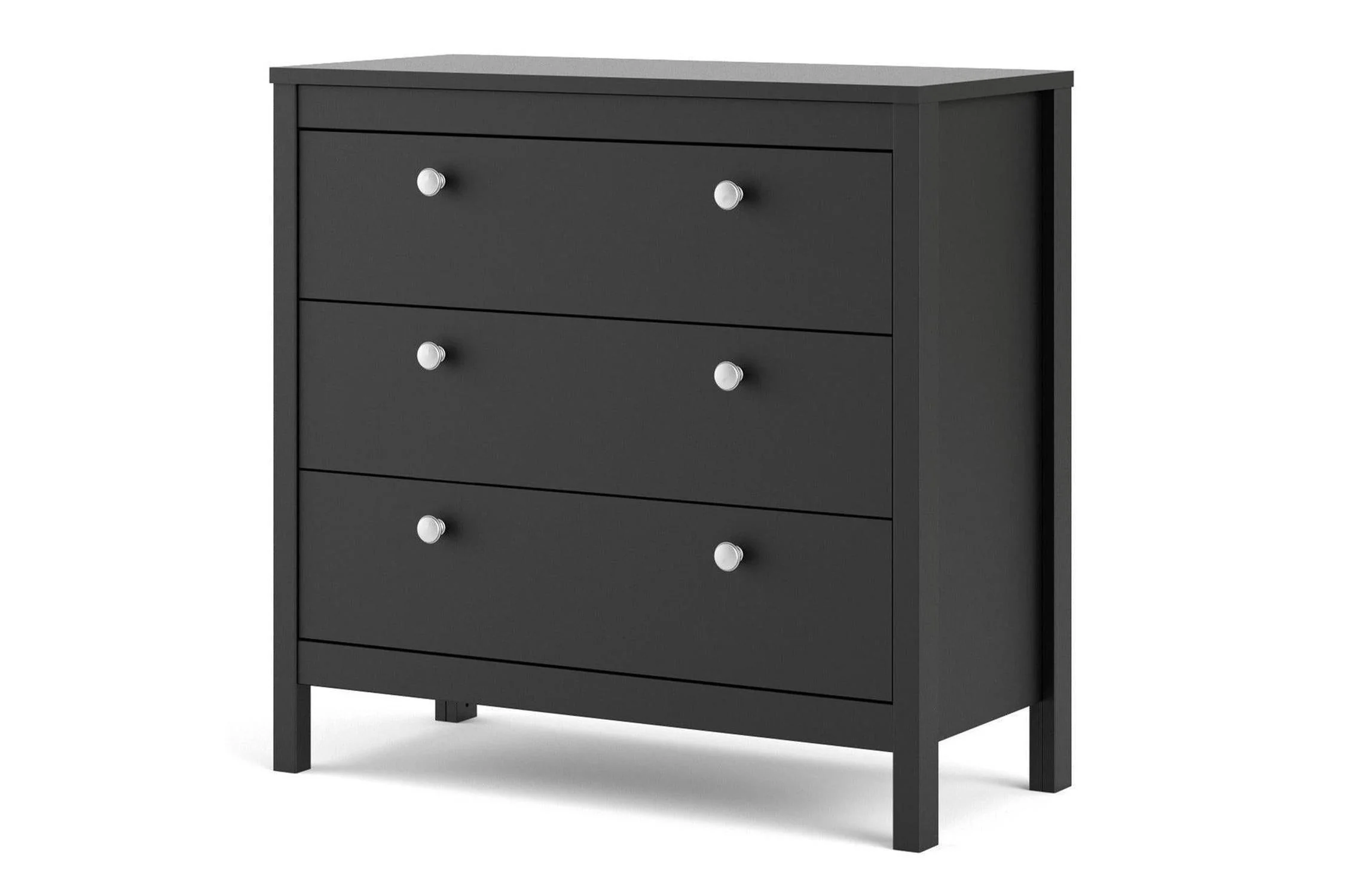 Madrid Chest 3 Drawers In Matt Black - Image 9