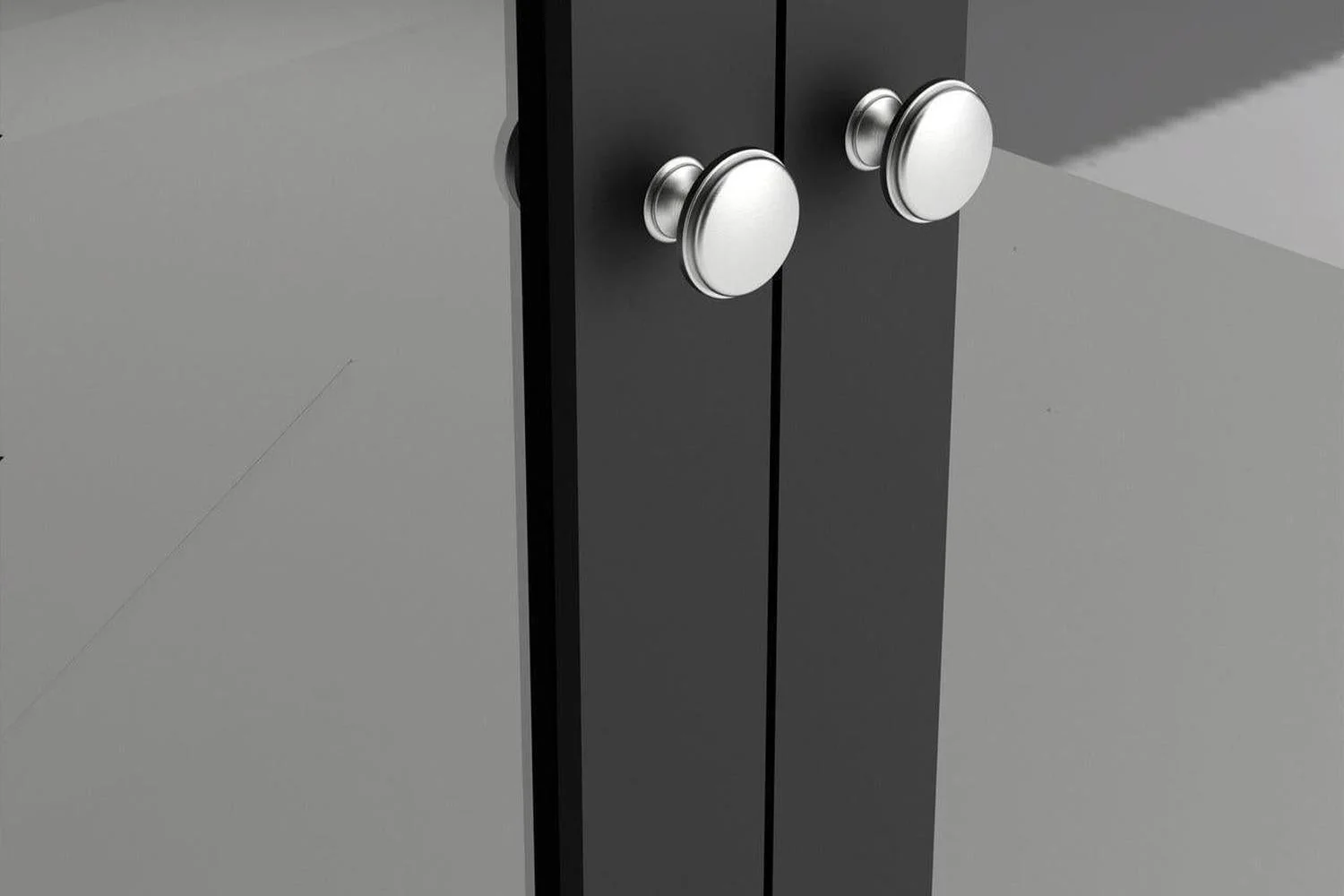 Madrid China Cabinet 2 Doors + 3 Drawers In Matt Black - Image 5