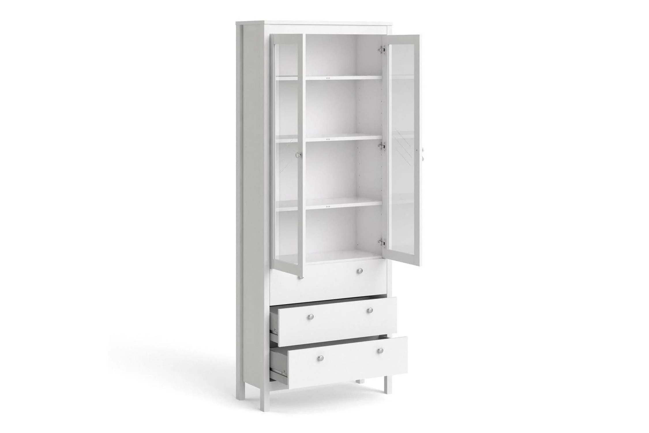 Madrid China Cabinet 2 Doors + 3 Drawers In White - Image 7