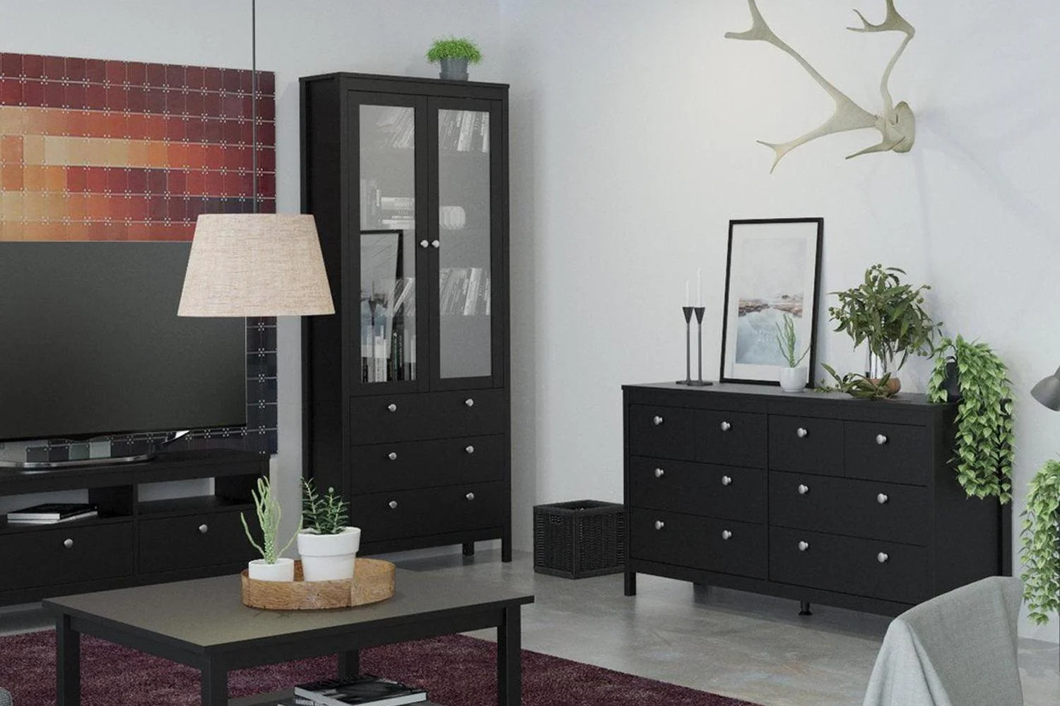 Madrid 4+4 Chest of Drawers In Matt Black - Image 7