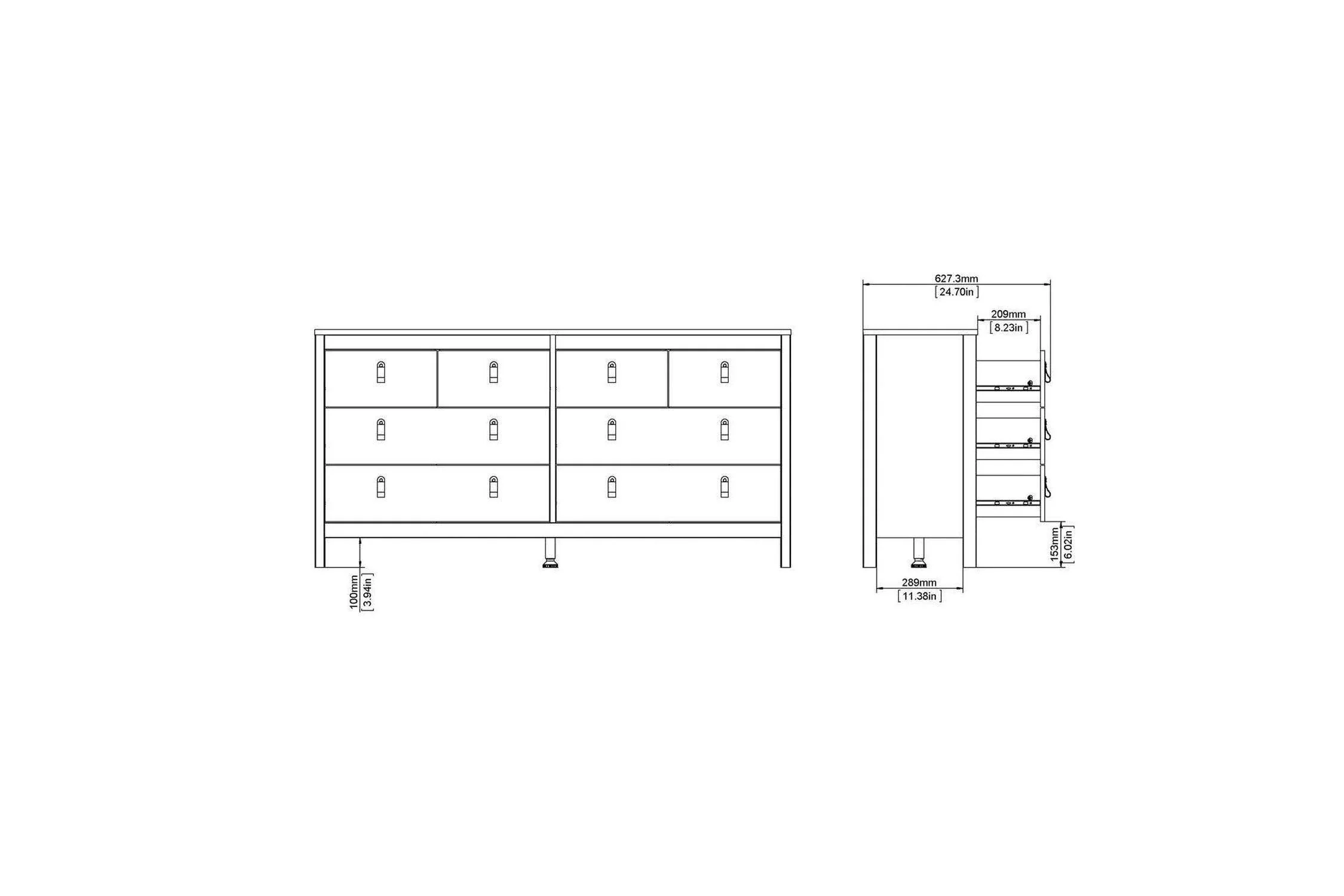 Madrid 4+4 Chest of Drawers In Matt Black - Image 9