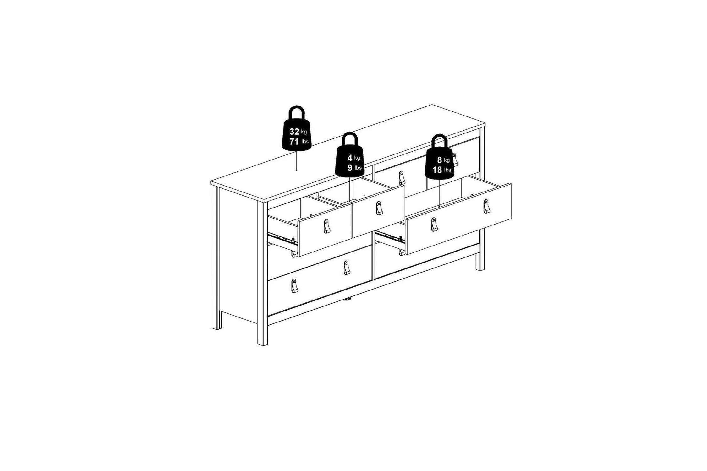 Madrid 4+4 Chest of Drawers In White - Image 10