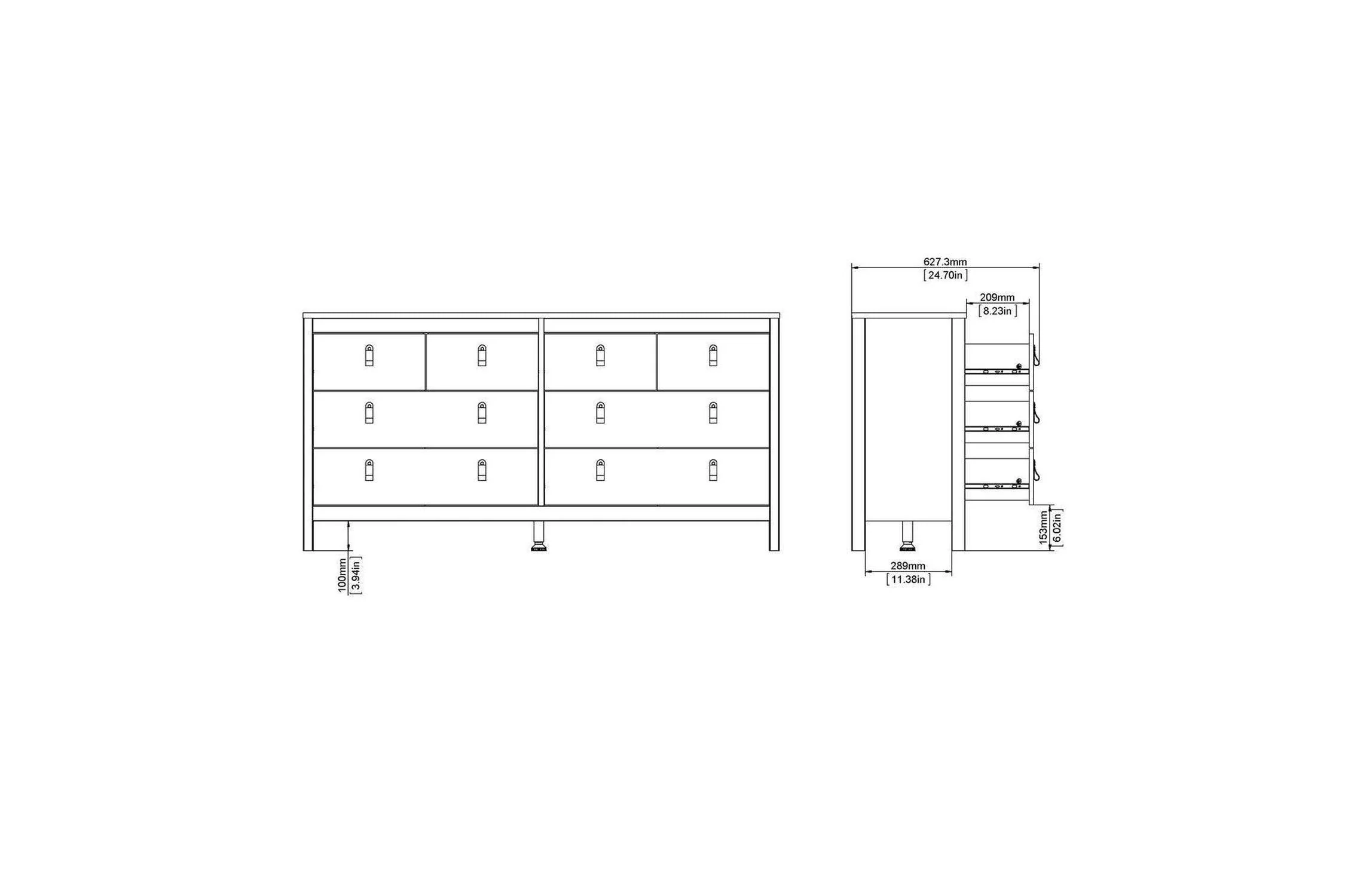 Madrid 4+4 Chest of Drawers In White - Image 11