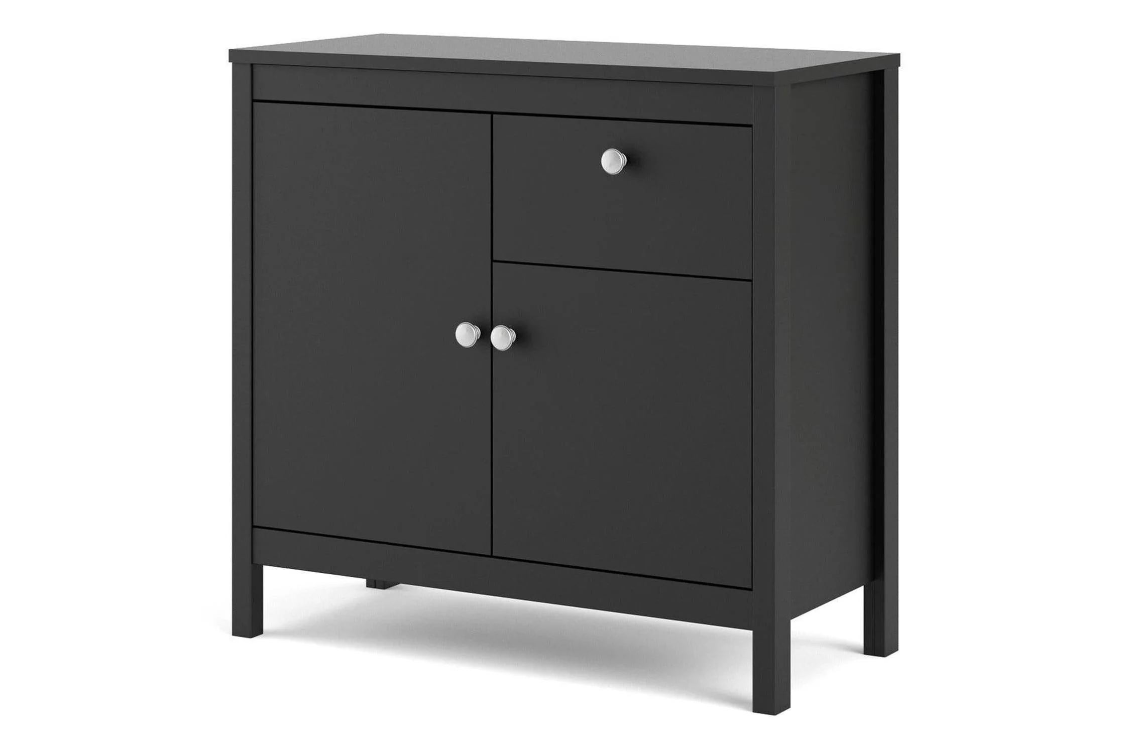 Madrid Sideboard 2 Doors + 1 Drawer In Matt Black - Image 2