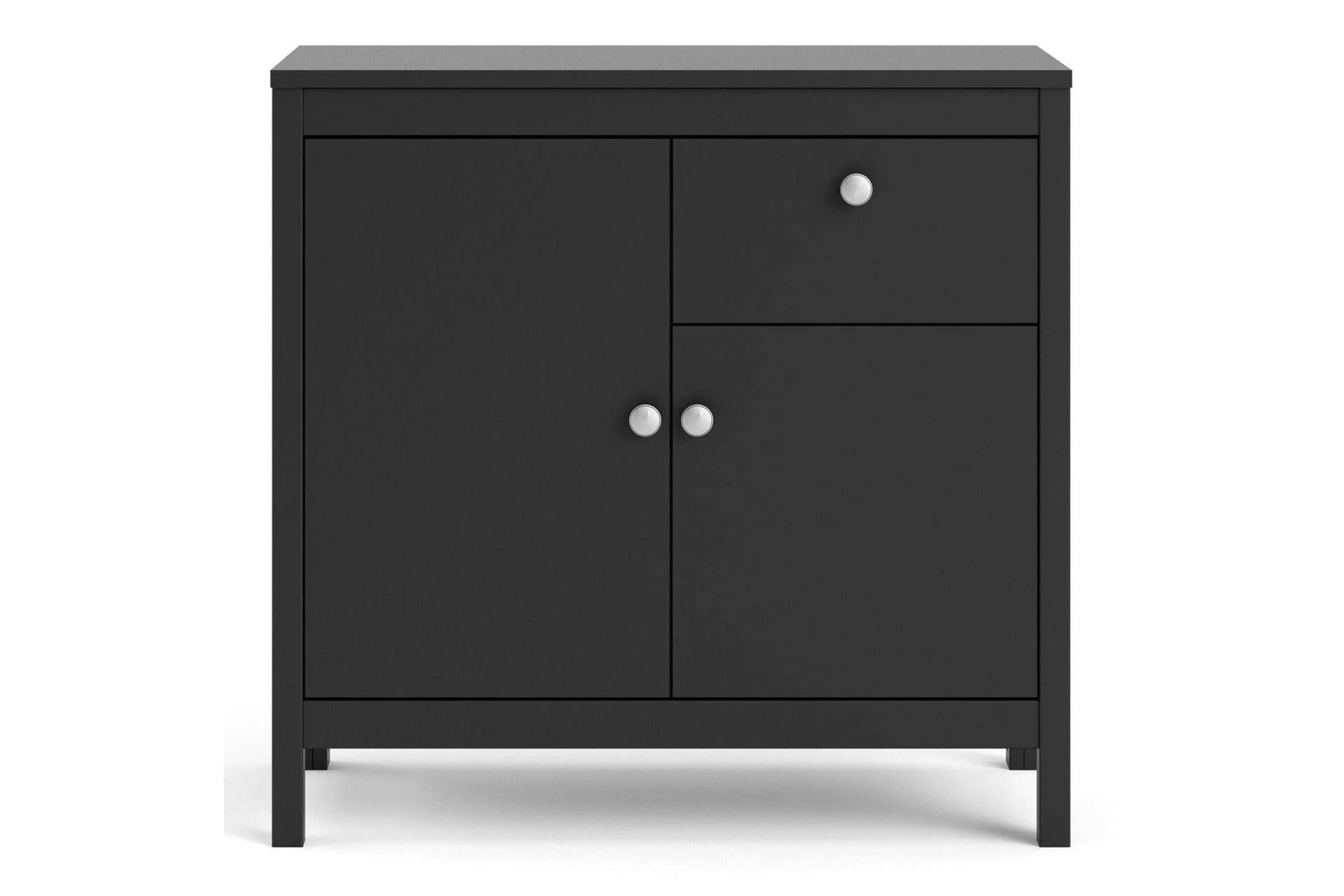 Madrid Sideboard 2 Doors + 1 Drawer In Matt Black - Image 3