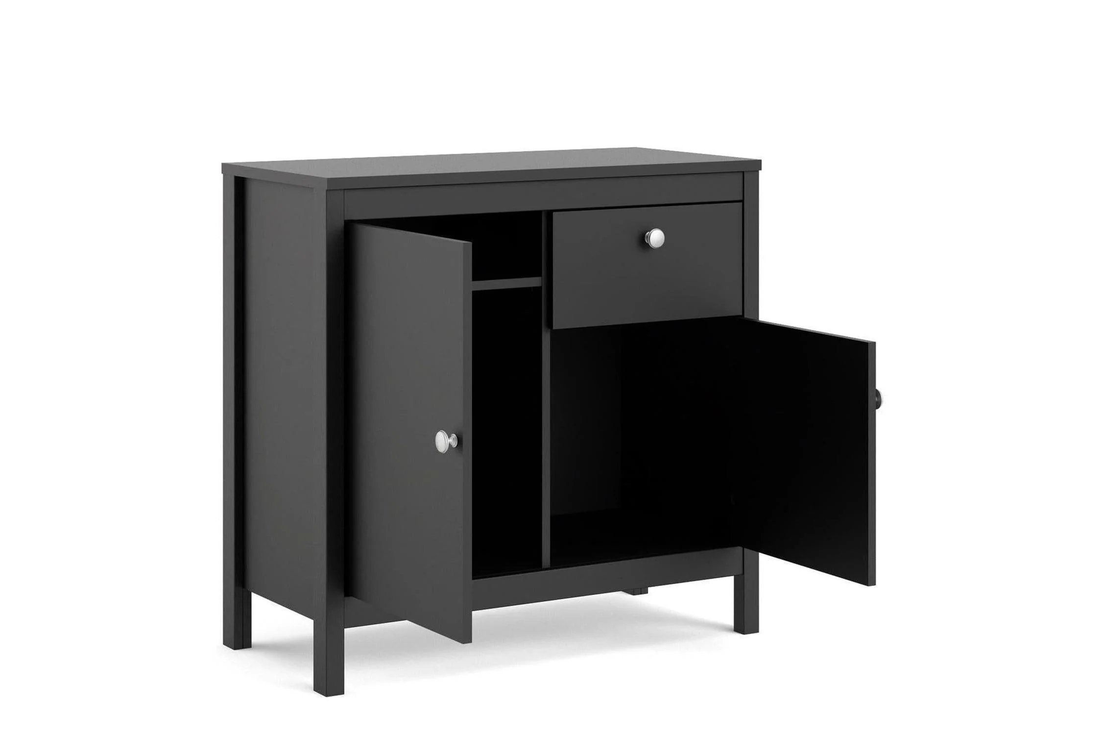 Madrid Sideboard 2 Doors + 1 Drawer In Matt Black - Image 4
