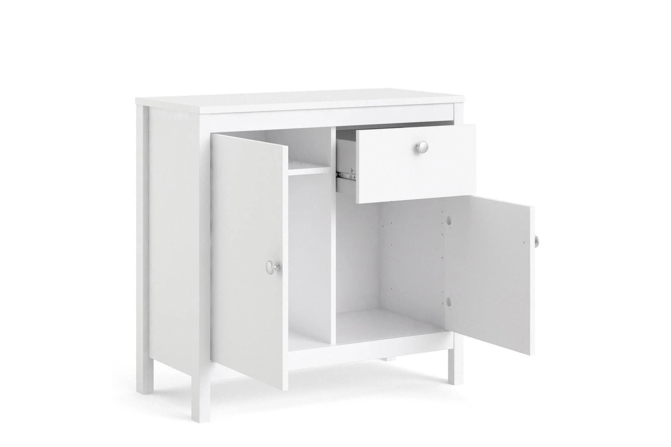 Madrid Sideboard 2 Doors + 1 Drawer In White - Image 5