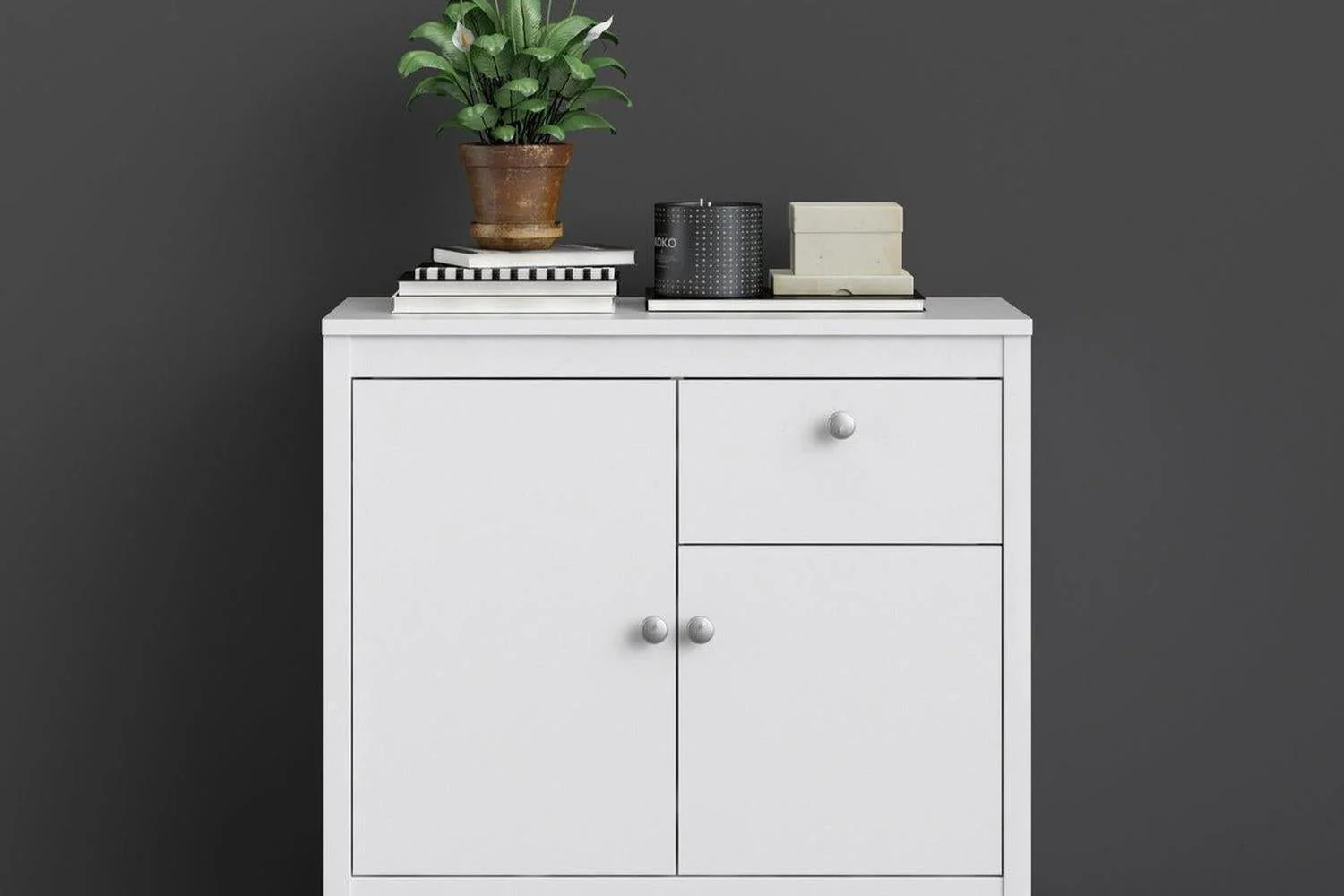 Madrid Sideboard 2 Doors + 1 Drawer In White - Image 6