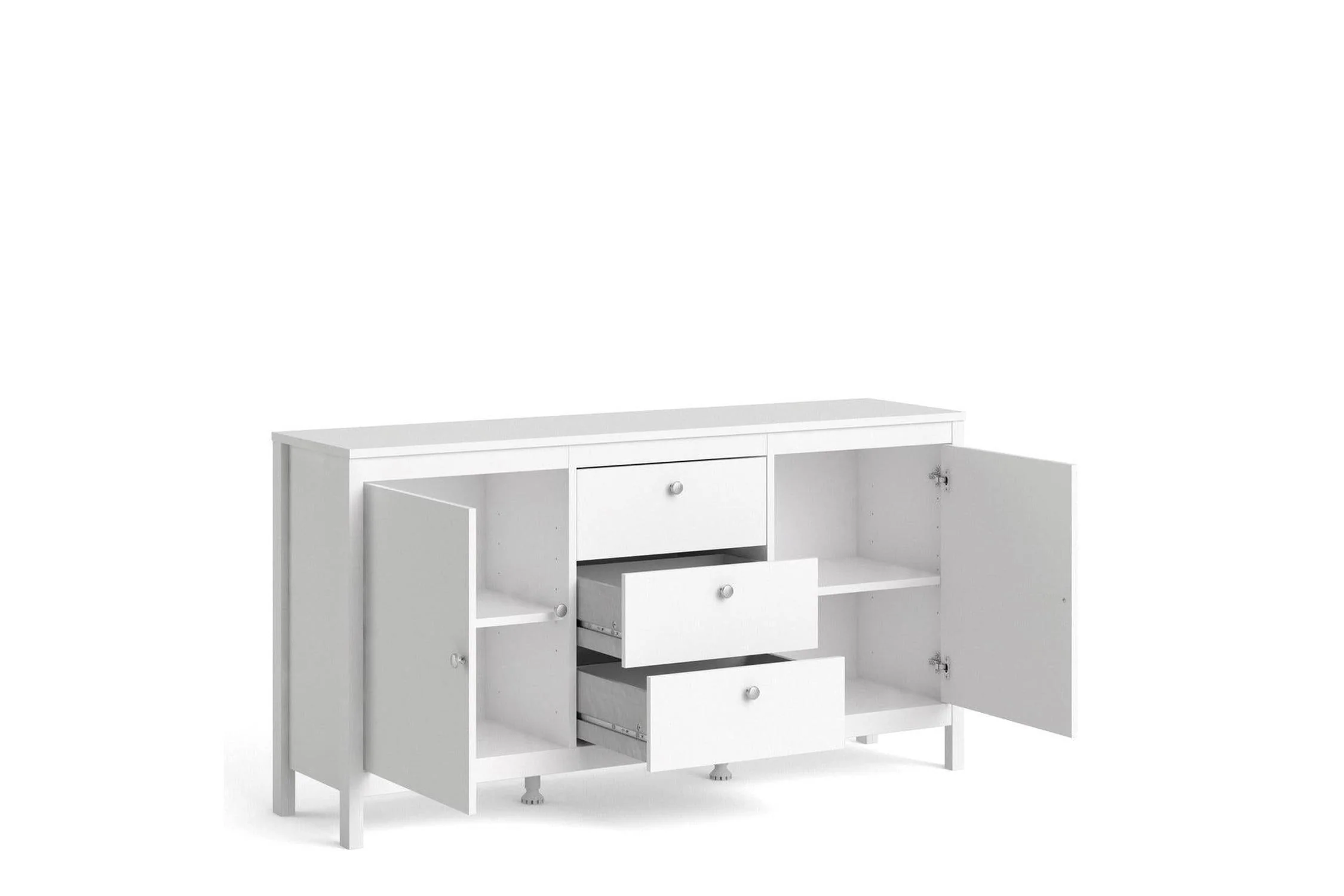 Madrid Sideboard 2 Doors + 3 Drawers In White - Image 5
