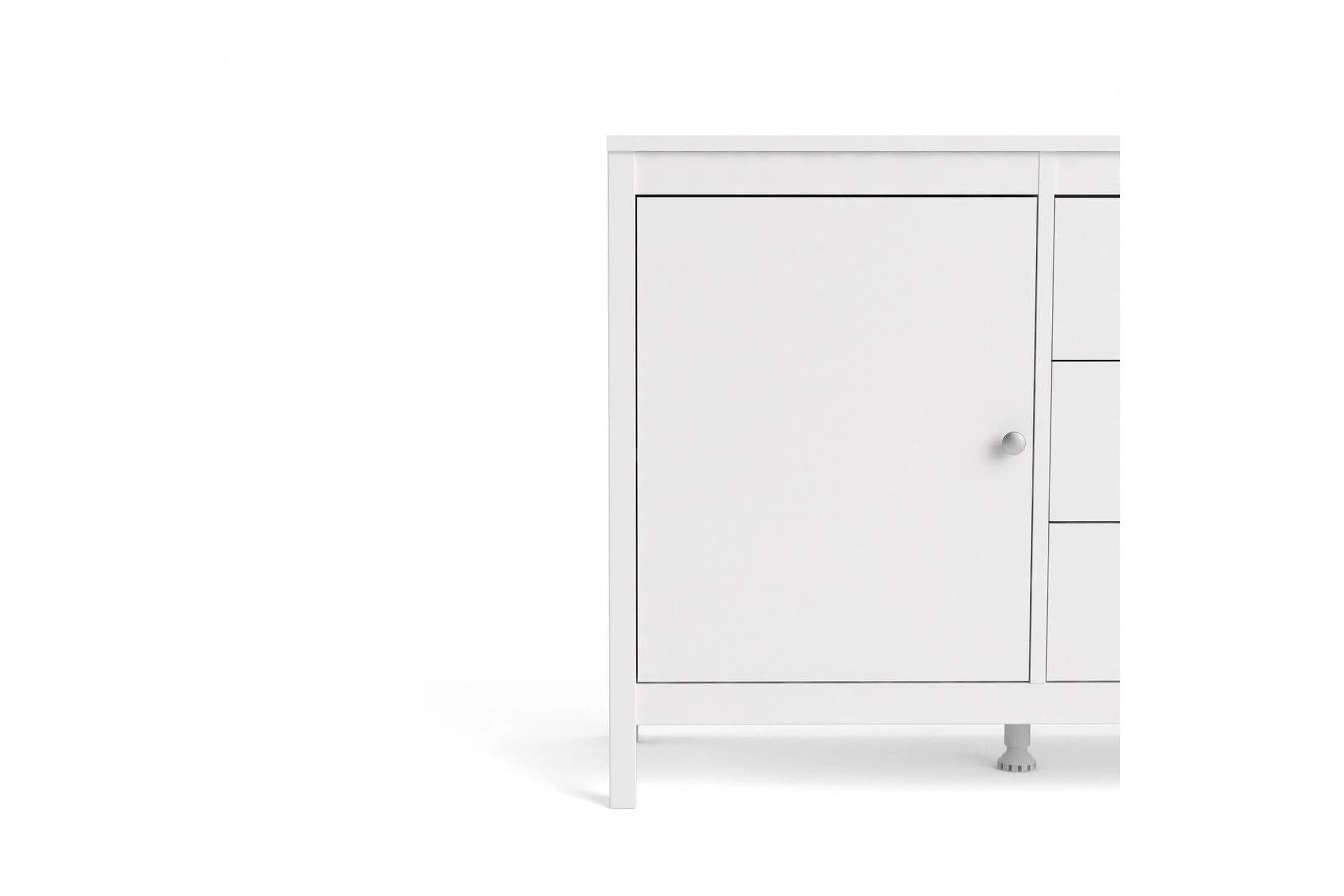 Madrid Sideboard 2 Doors + 3 Drawers In White - Image 8