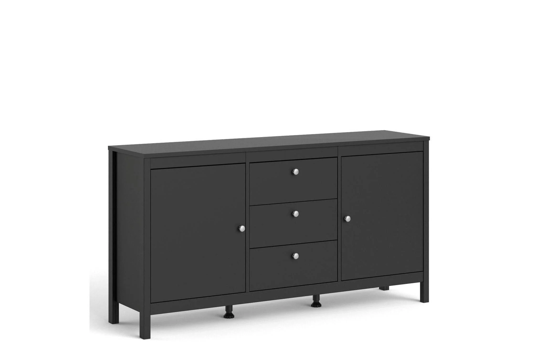 Madrid Sideboard 2 Doors + 3 Drawers In Matt Black