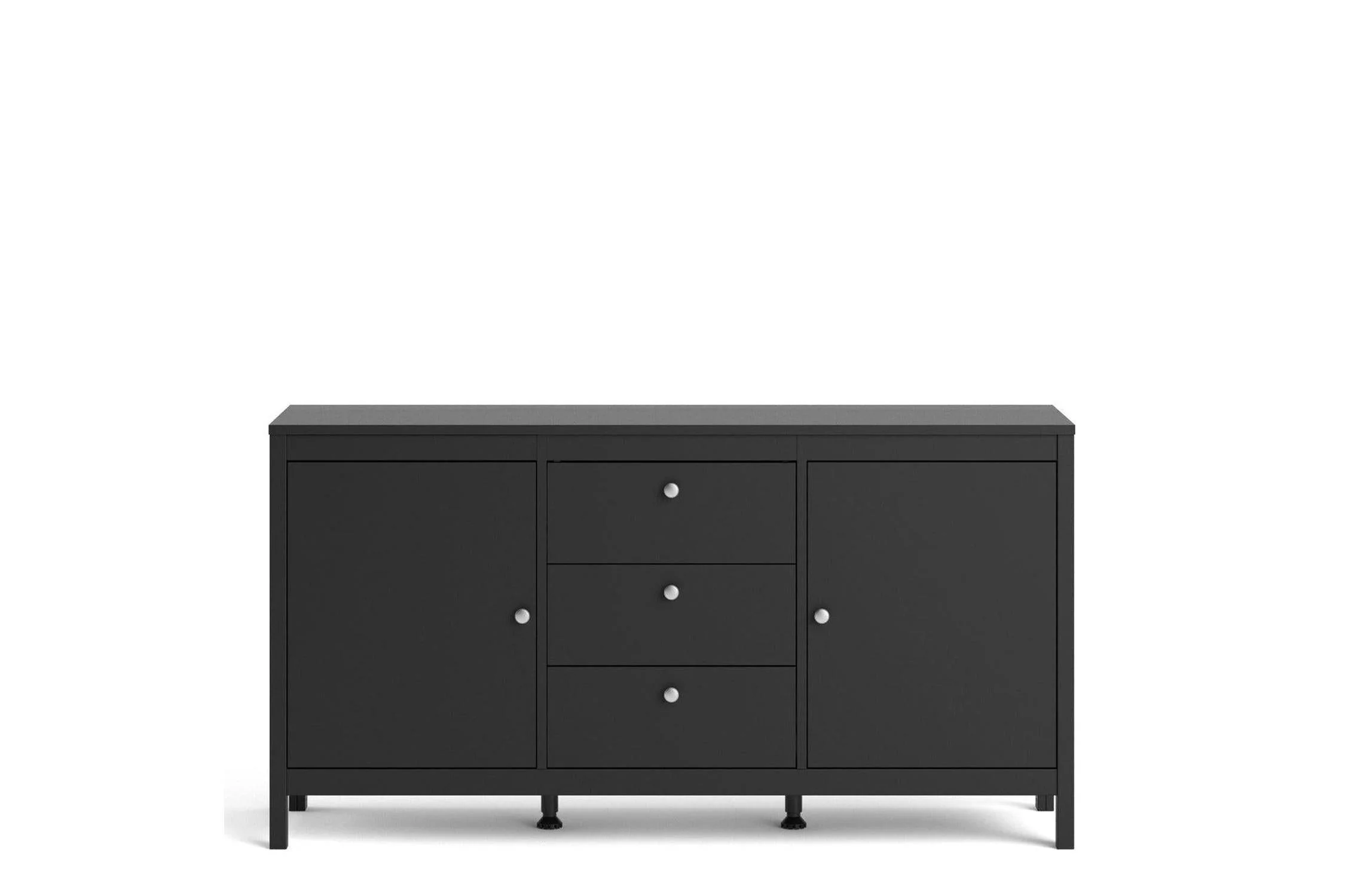 Madrid Sideboard 2 Doors + 3 Drawers In Matt Black - Image 8