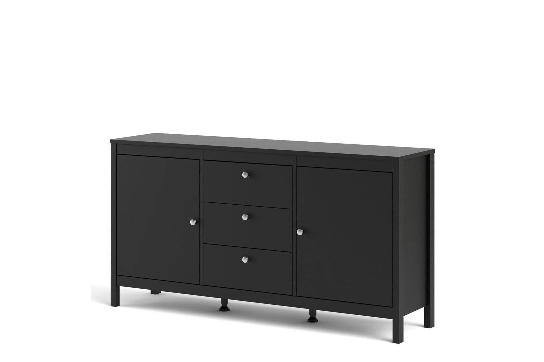 Madrid Sideboard 2 Doors + 3 Drawers In Matt Black - Image 9