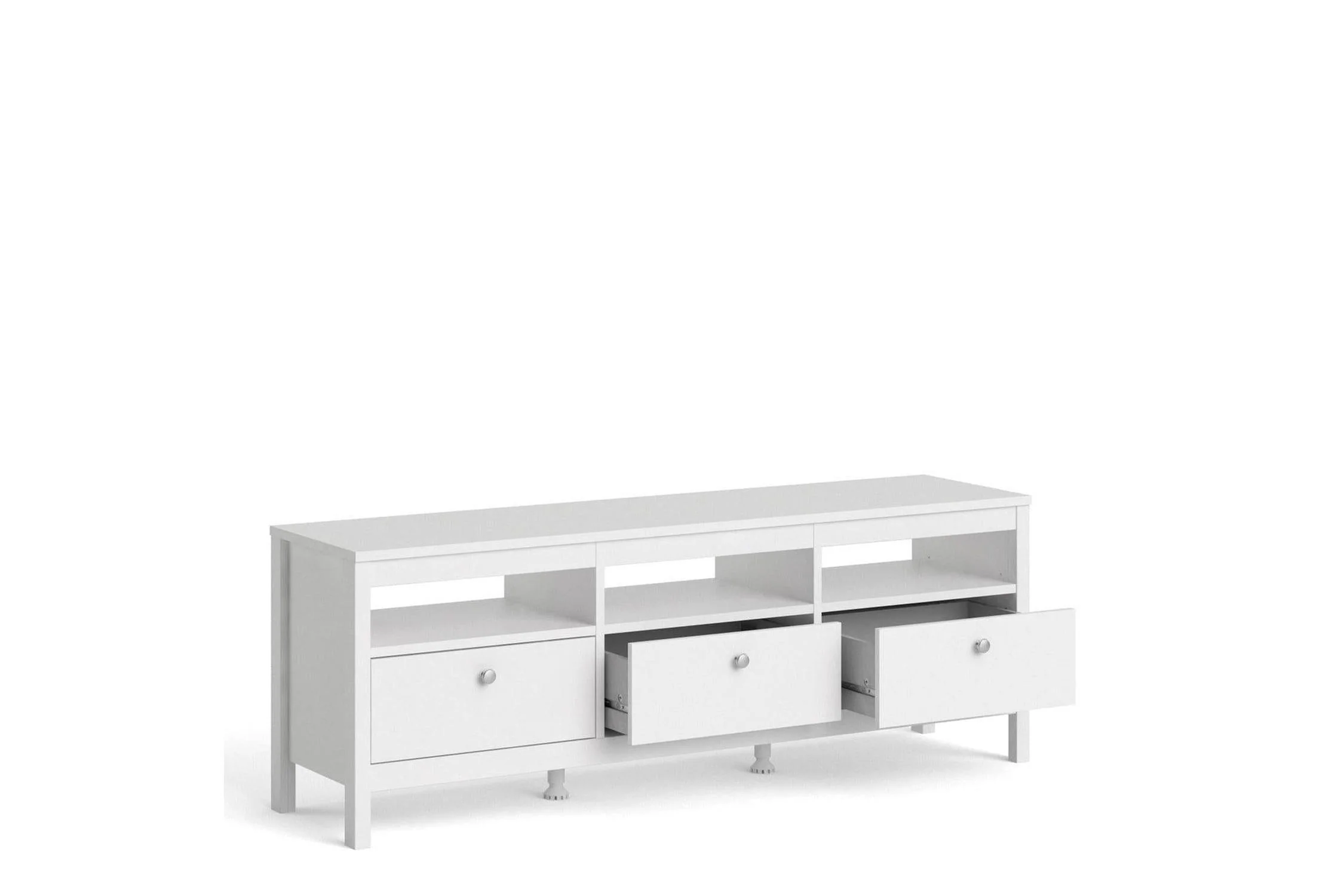 Madrid Tv-Unit 3 Drawers In White - Image 3